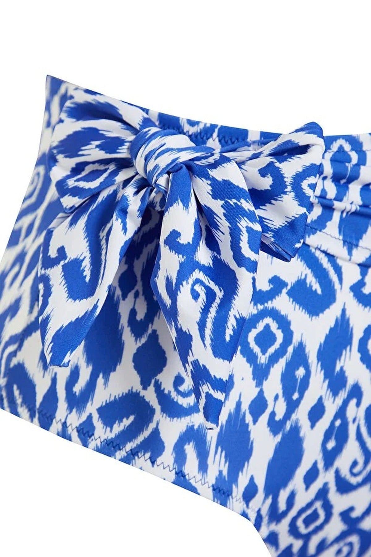 Multi WOVCOR Multi Ethnic Print Tie Side High Waist Bikini Bottom with Wrap Detail, Image 3 of 4