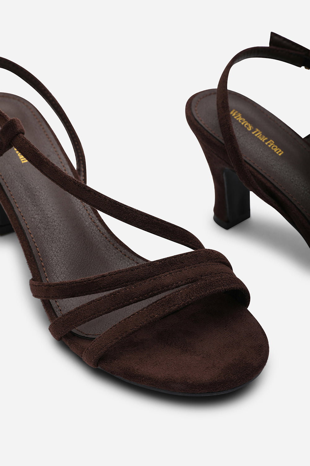 Dark Brown 'Mykonos' Mutli Strap Slingback Low Block Heel, Image 5 of 6