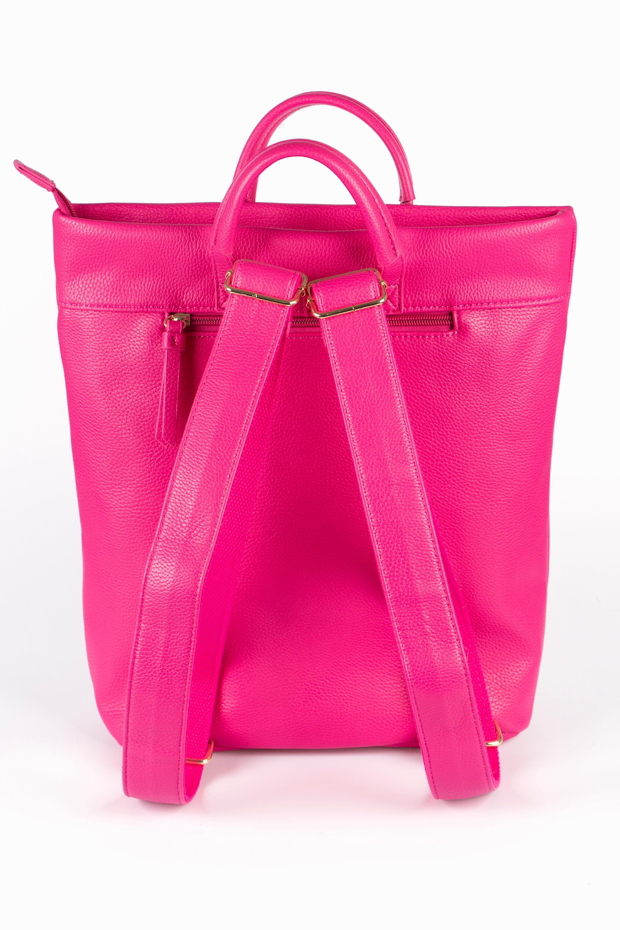 Fuchsia Top Handle Faux Leather Backpack, Image 2 of 5