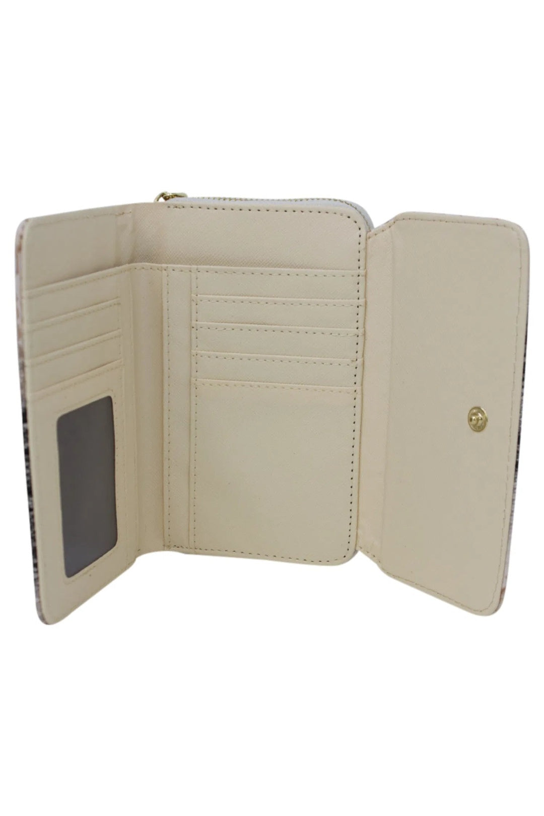 Beige Faux Crocodile Pattern Folded Purse, Image 4 of 6