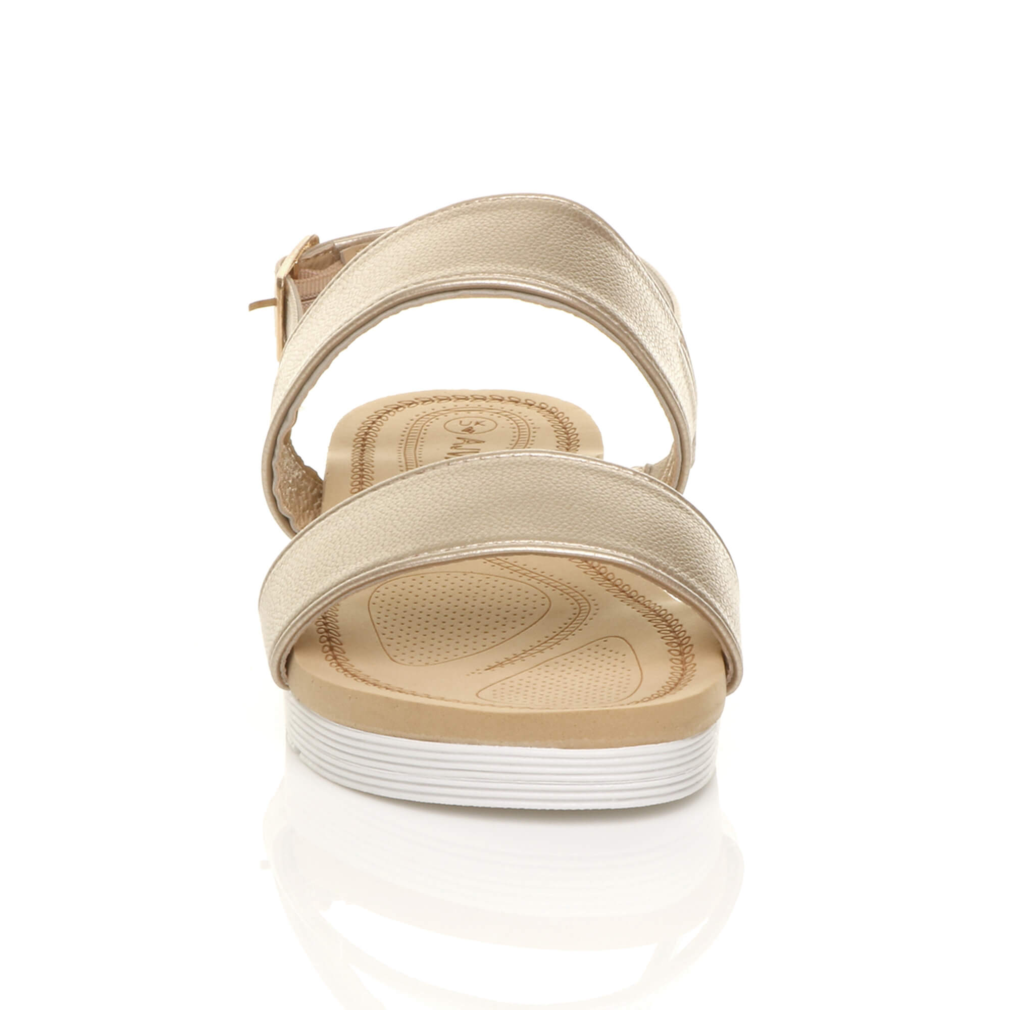 Gold AJVANI Gold Flatform Strappy Sandals, Image 6 of 6