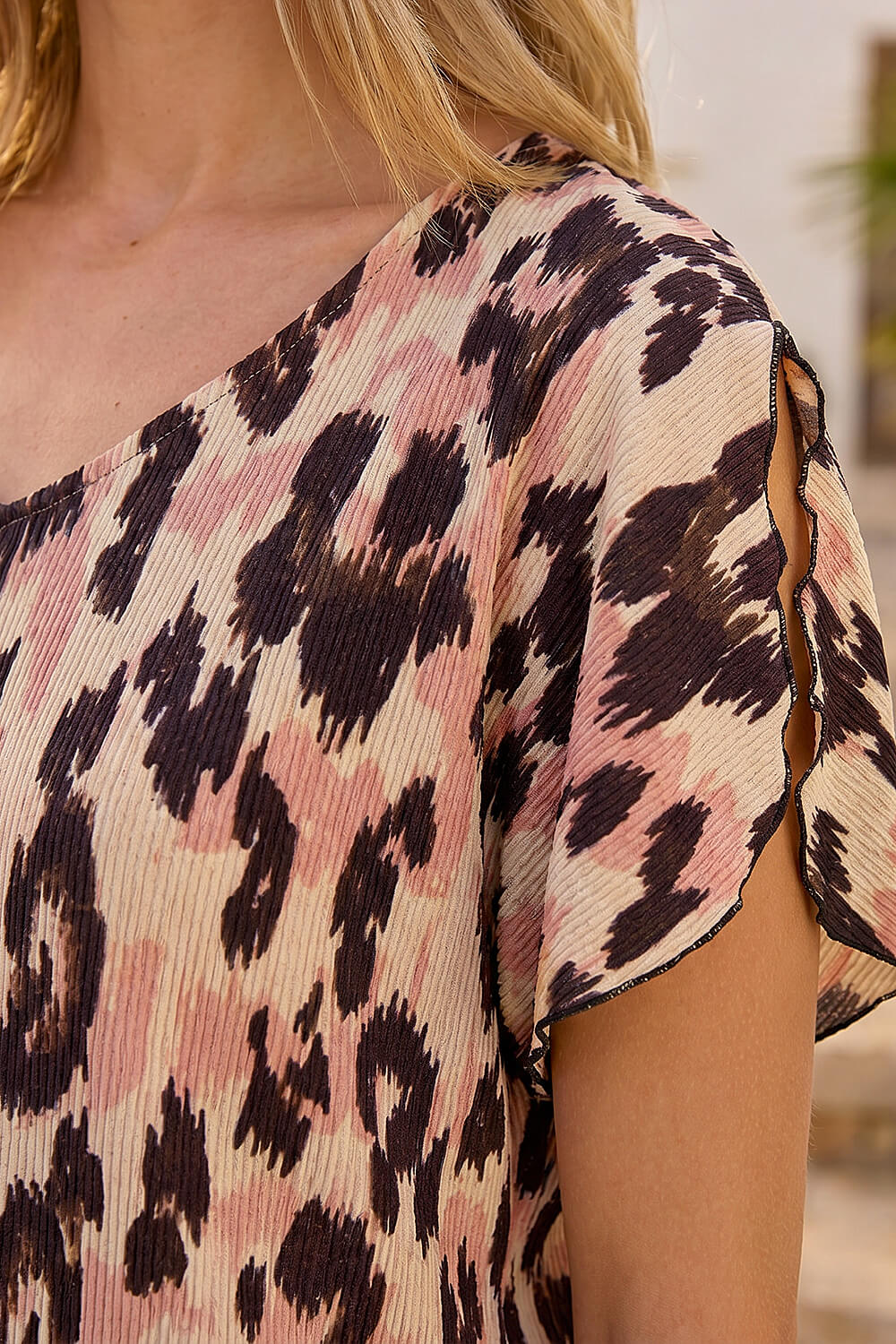 Pink Animal Print Seam Front Top, Image 5 of 4