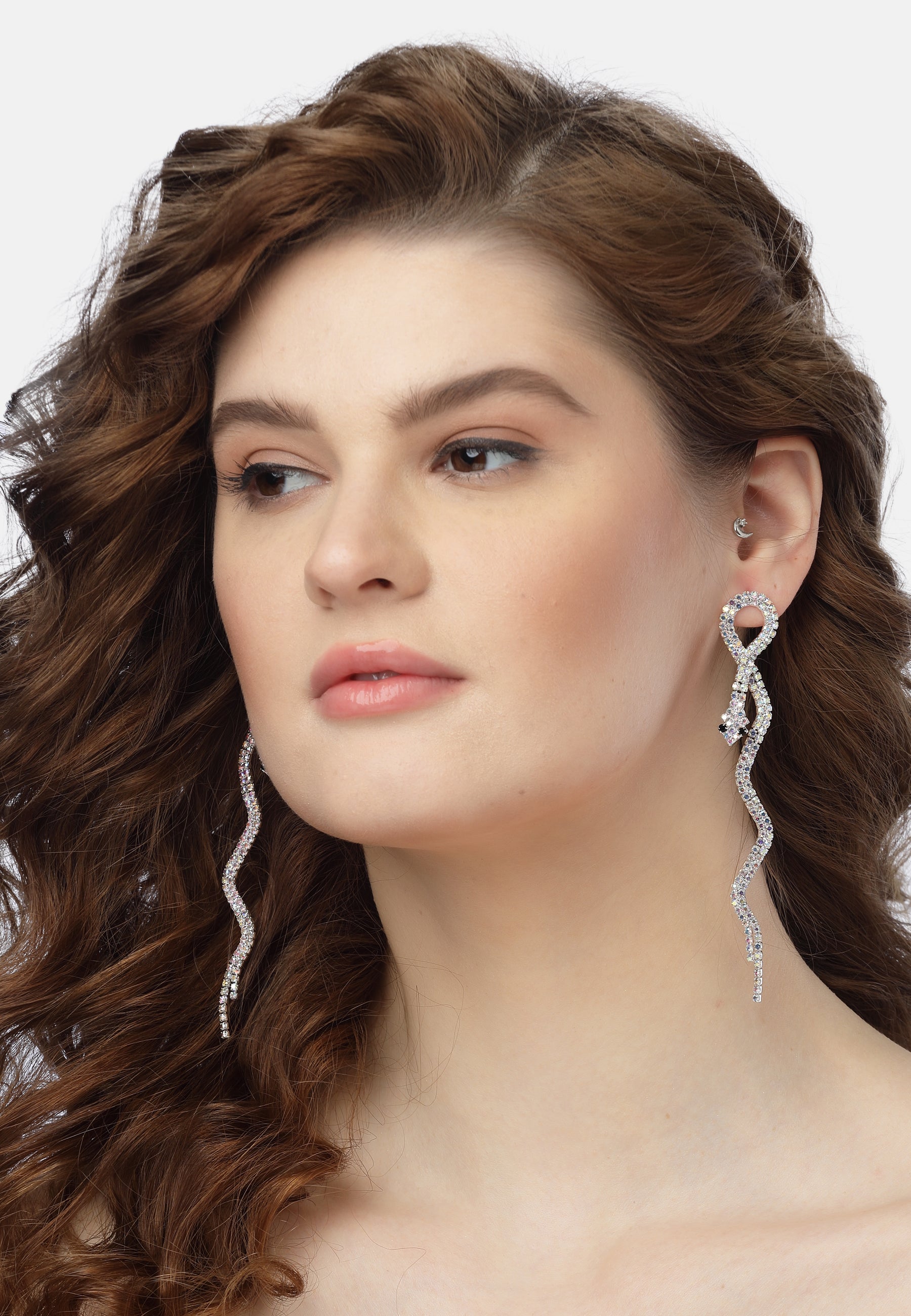 Silver Serpent Drop Earrings, Image 5 of 5