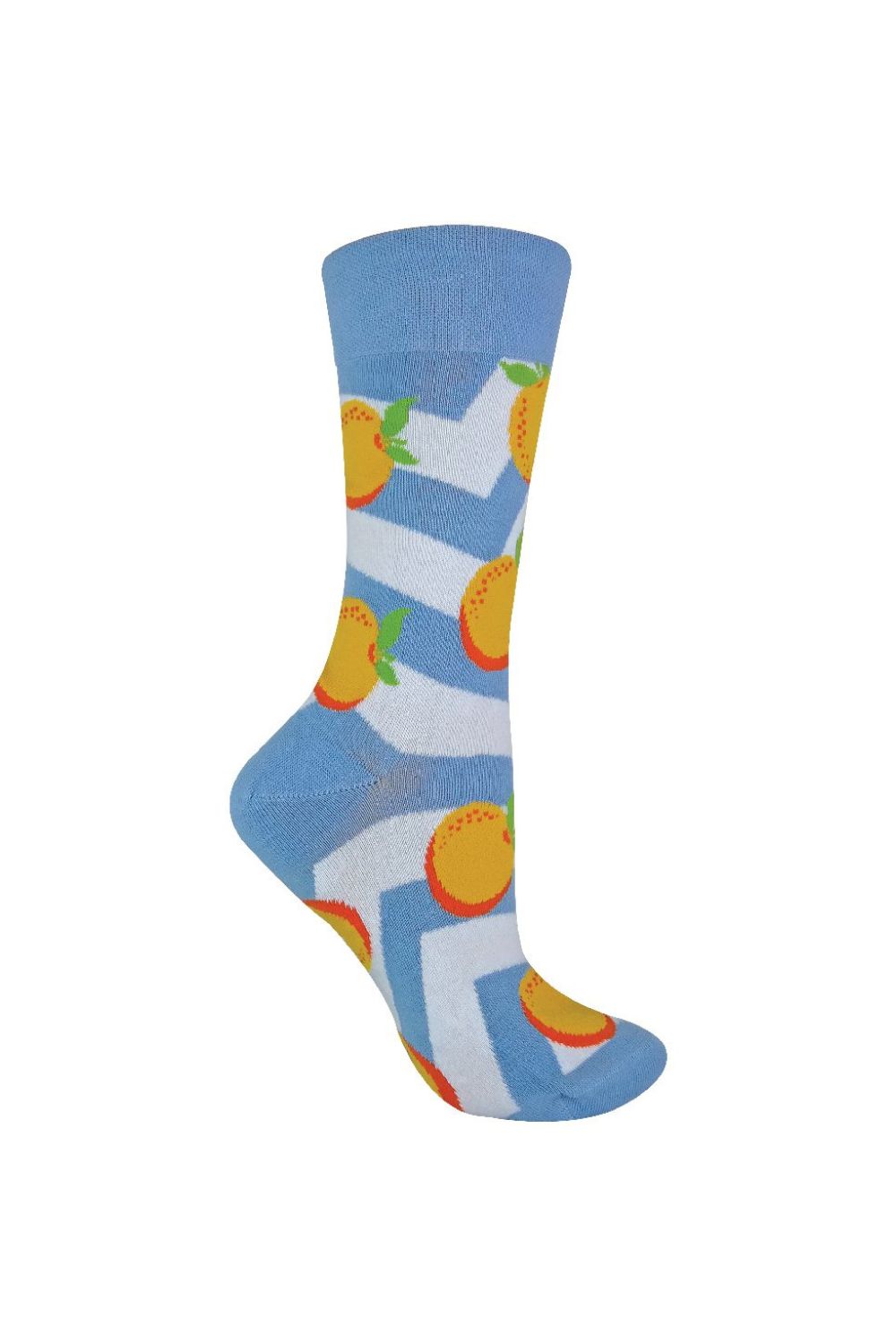 Light Blue 1 Pack Ladies Cotton Novelty Design Fruit Socks, Image 1 of 5
