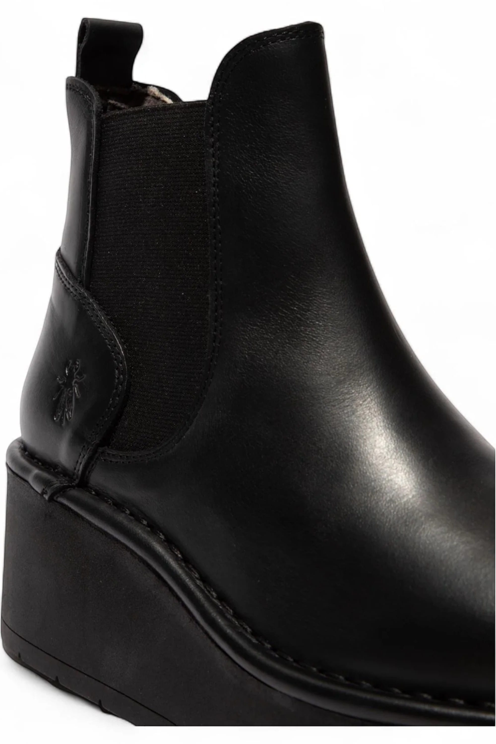 Black Womens Heel Ankle Platform Boots-HELY268, Image 5 of 5