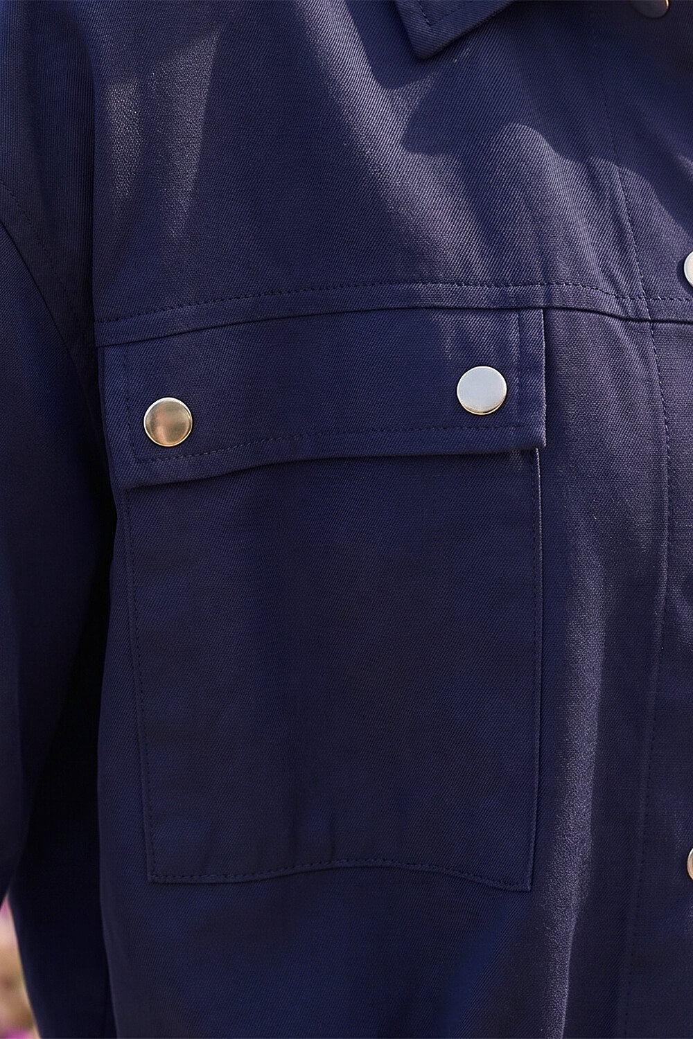 Navy Utility Collared Pocket Stretch Jacket, Image 5 of 4