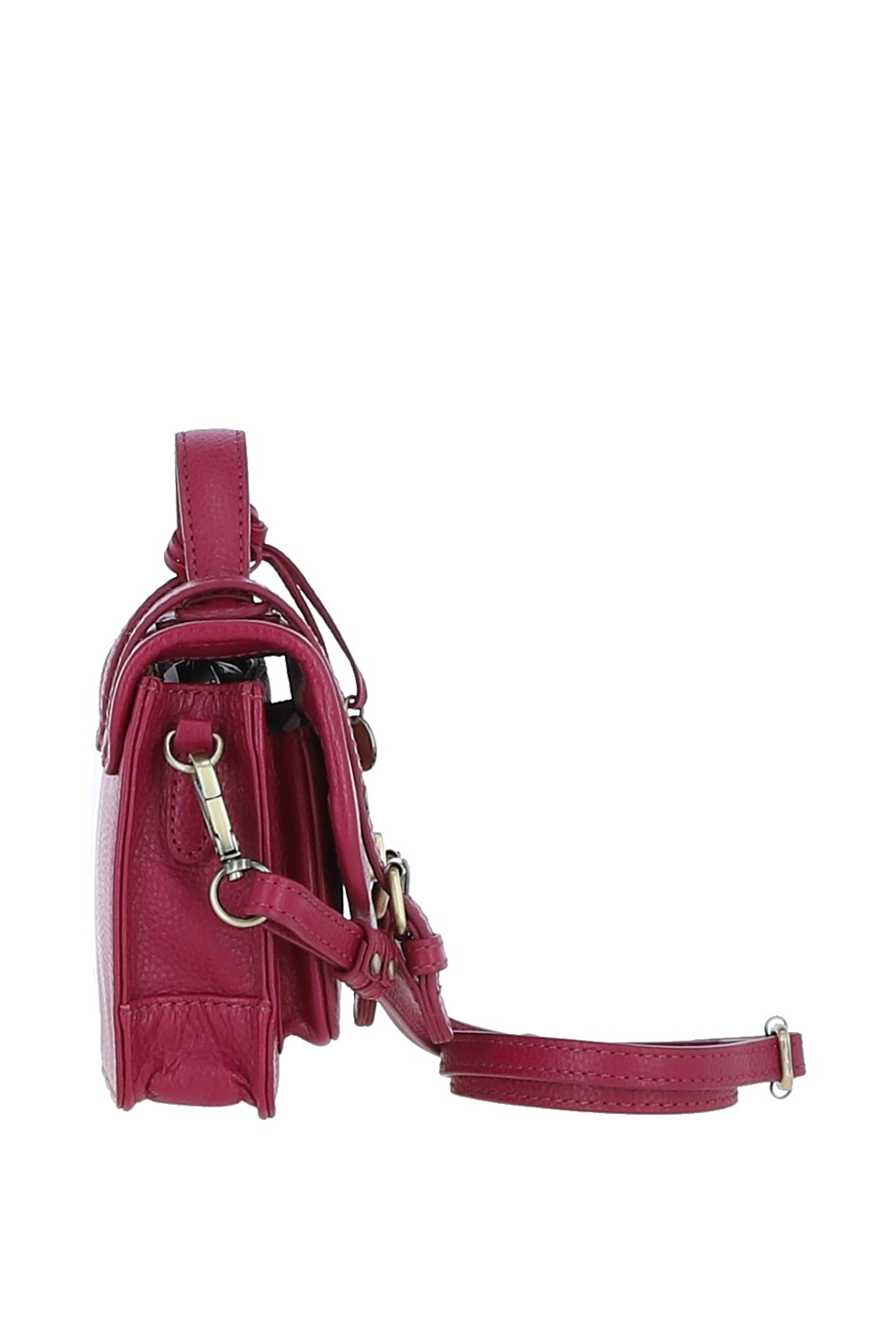 Raspberry Stylish Real Leather Small Satchel Bag, Image 4 of 4