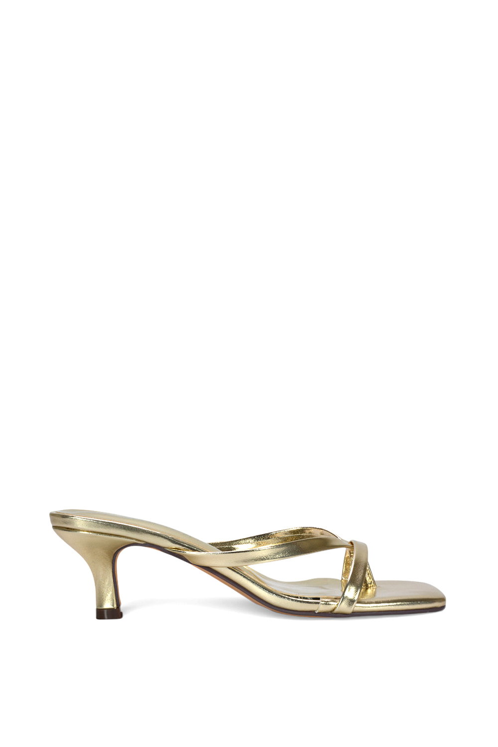 Black 'Tiana' Kitten Heel Sandal Mules With Toe Post