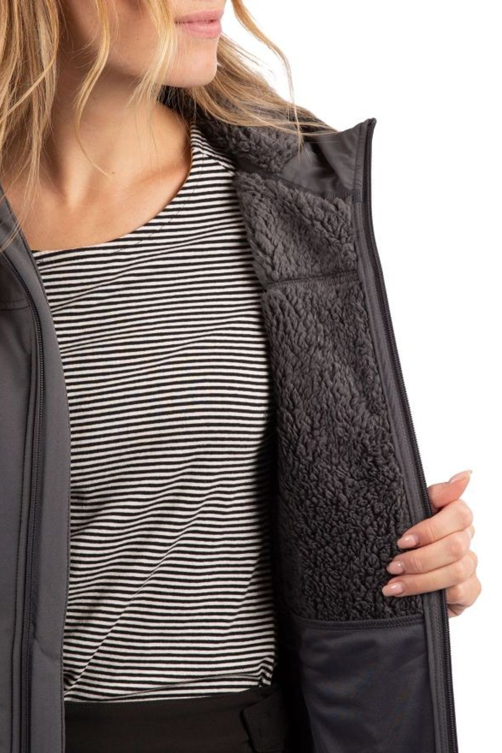 Charcoal Kristen Long Hooded Waterproof Jacket, Image 5 of 8