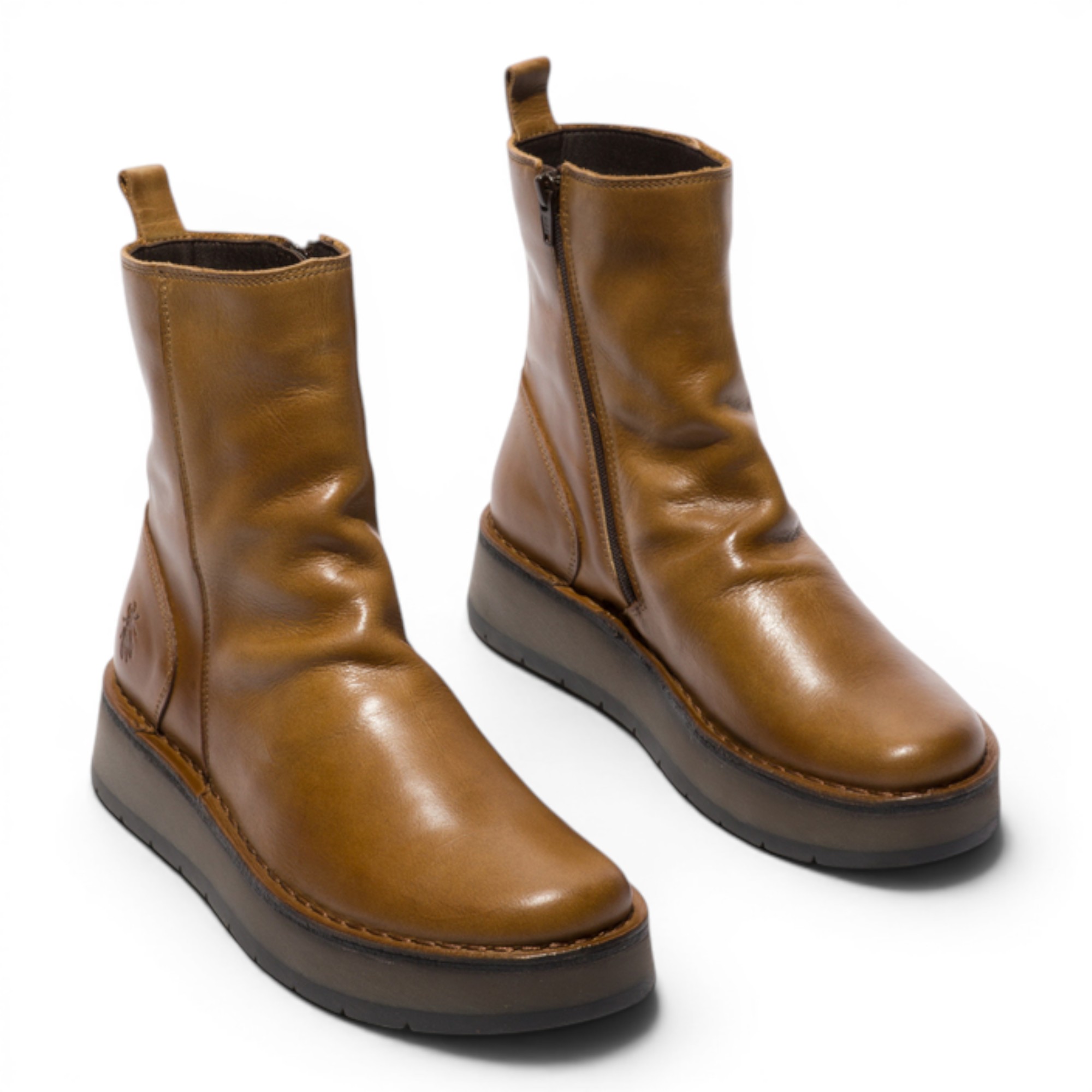 Camel Women's Leather Boots-RENO053FLY, Image 3 of 5