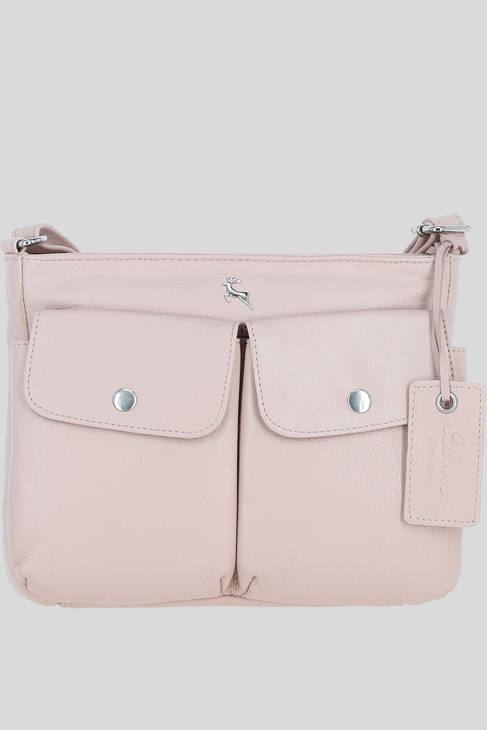 Light Pink 'Cardiff' Real Leather Crossbody Bag, Image 1 of 5