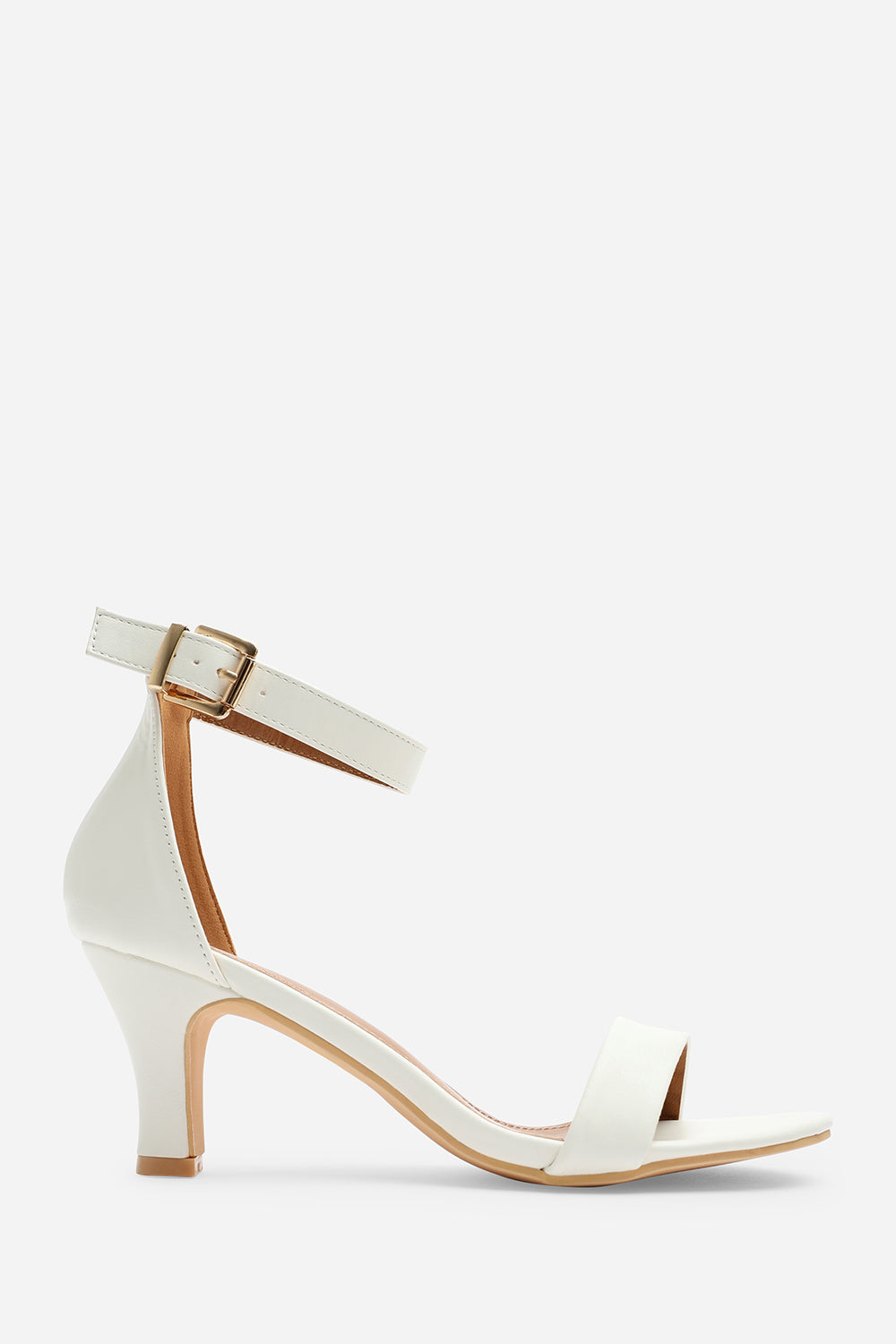 White Where's That From White 'Madrid' Mid Block Heel With Ankle Strap, Image 2 of 5
