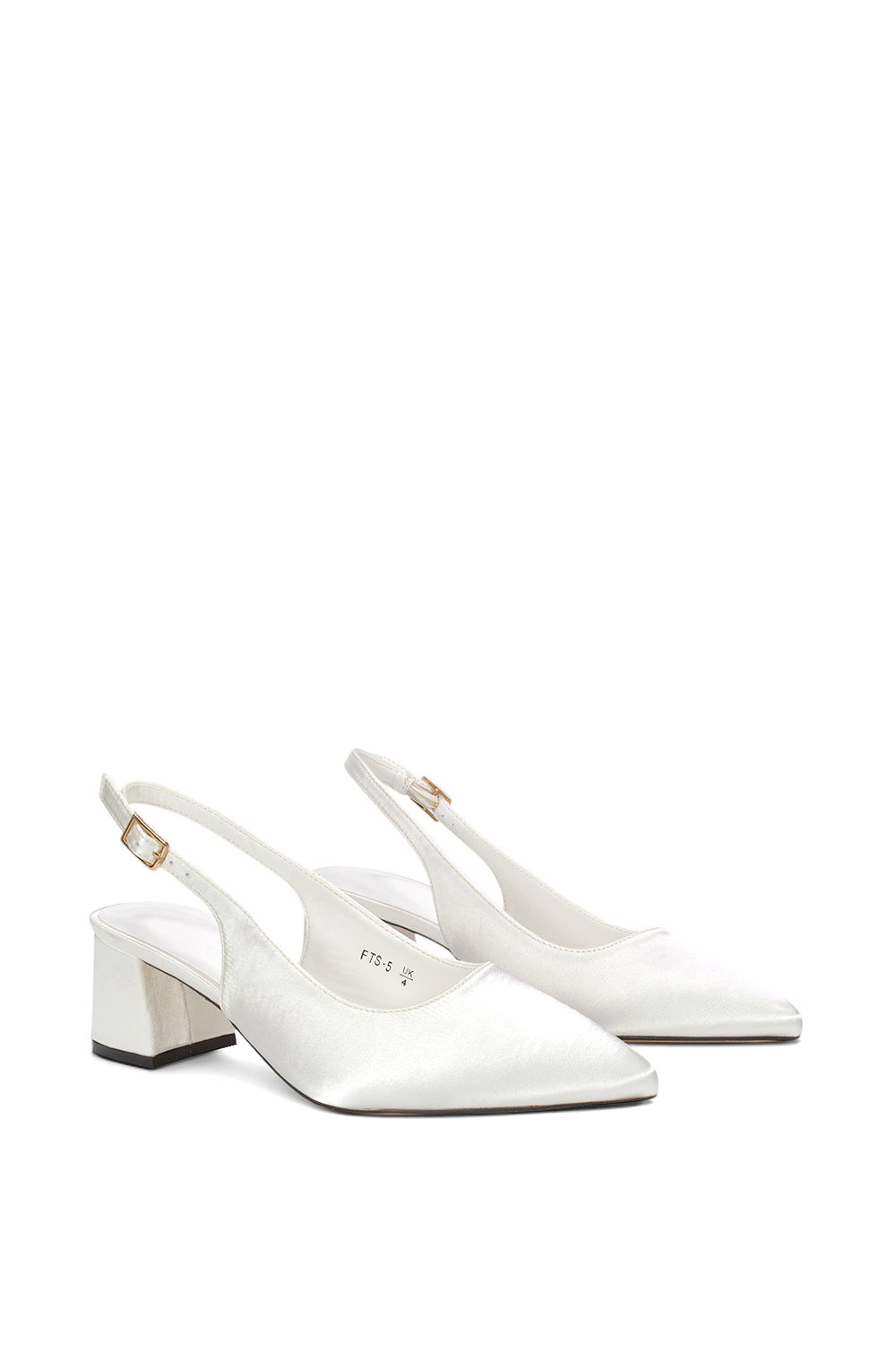 Ivory 'Virelai' Low Block Heel Bridal Heels With Slingback, Image 3 of 6