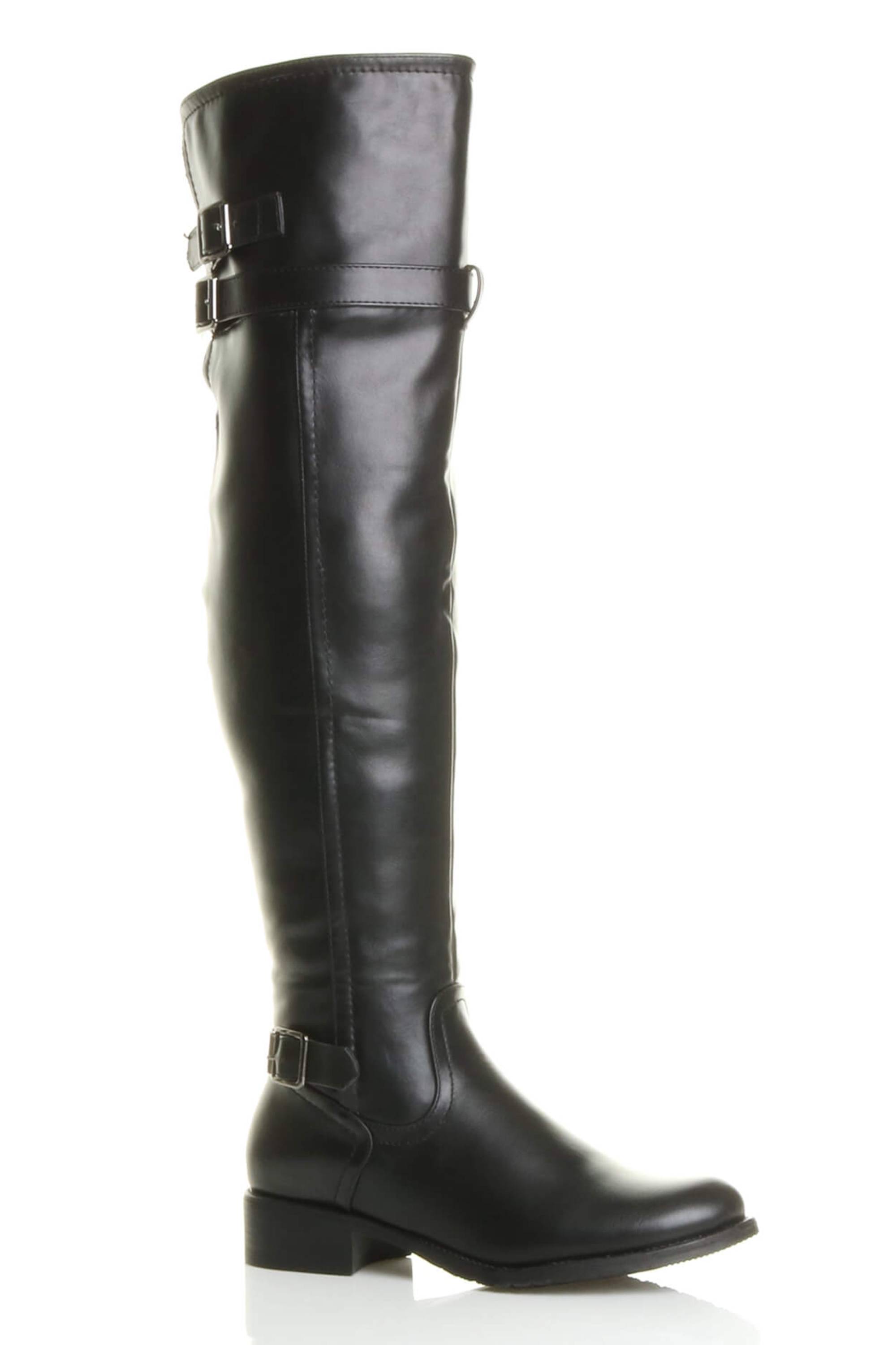 Black AJVANI Black Riding Over The Knee Boots, Image 5 of 8