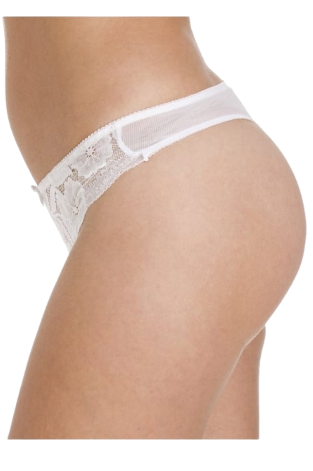 White 2 Pack Floral Lace Thong, Image 4 of 4