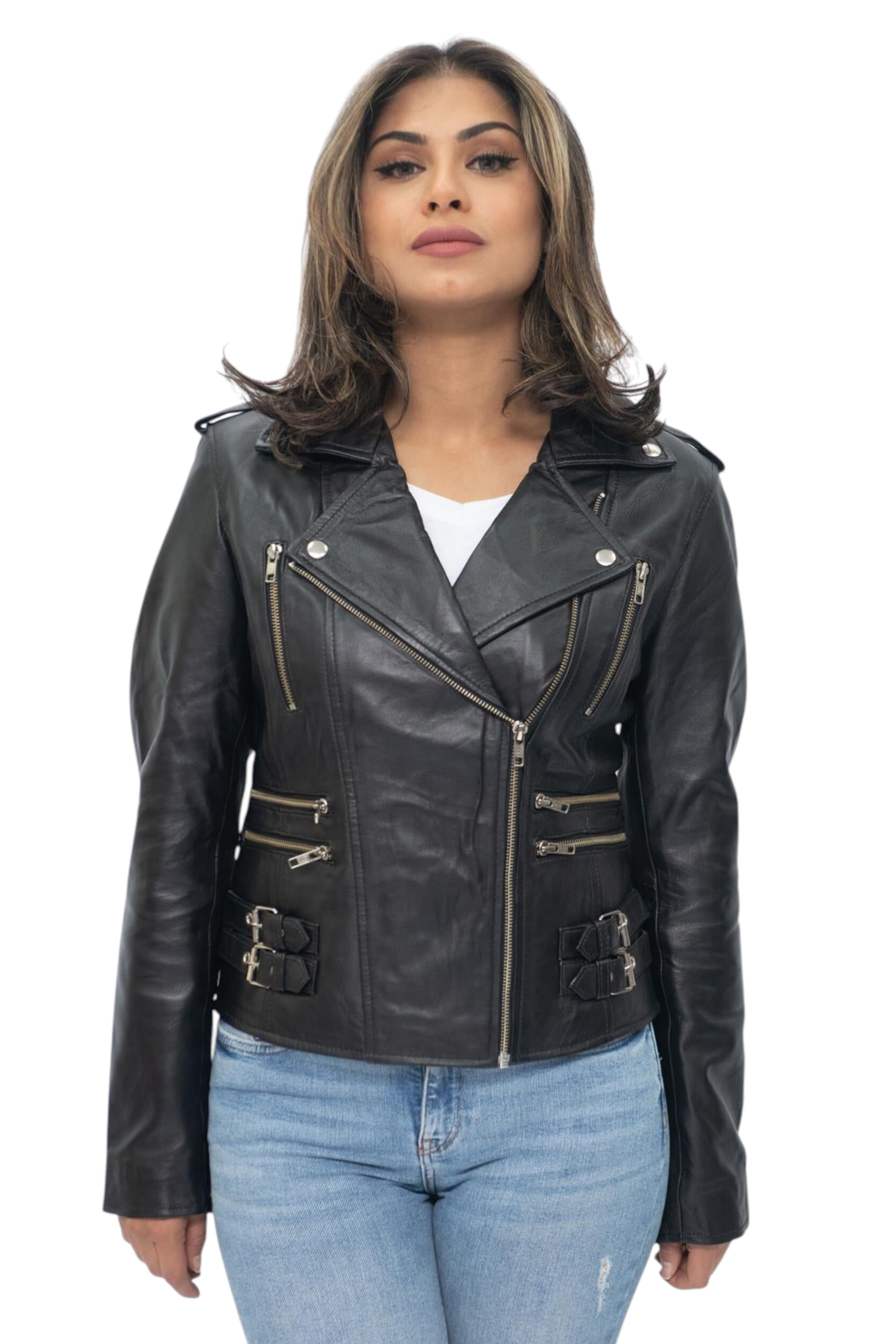 Purple Leather Brando Biker Jacket-Loddon