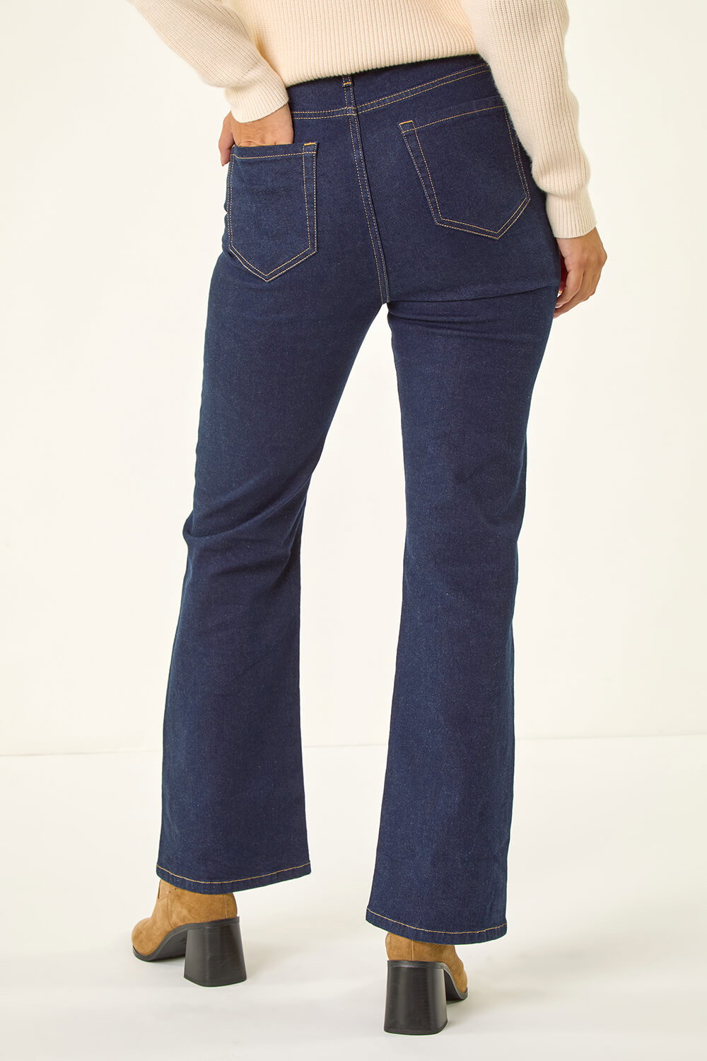 Indigo Dusk Front Pocket Bootcut Jeans, Image 4 of 6