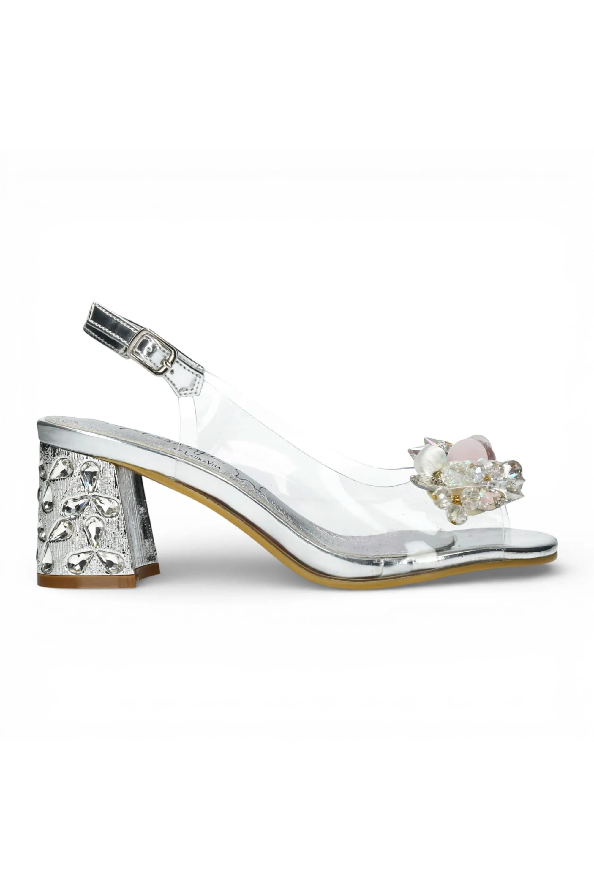 Metallic Womens Block Heel Sandals - Marlene 12