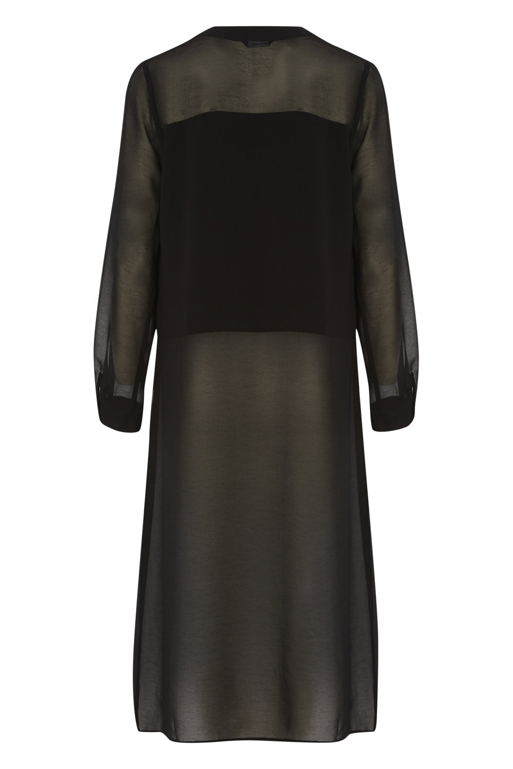 Black Longline Chiffon Blouse, Image 7 of 7