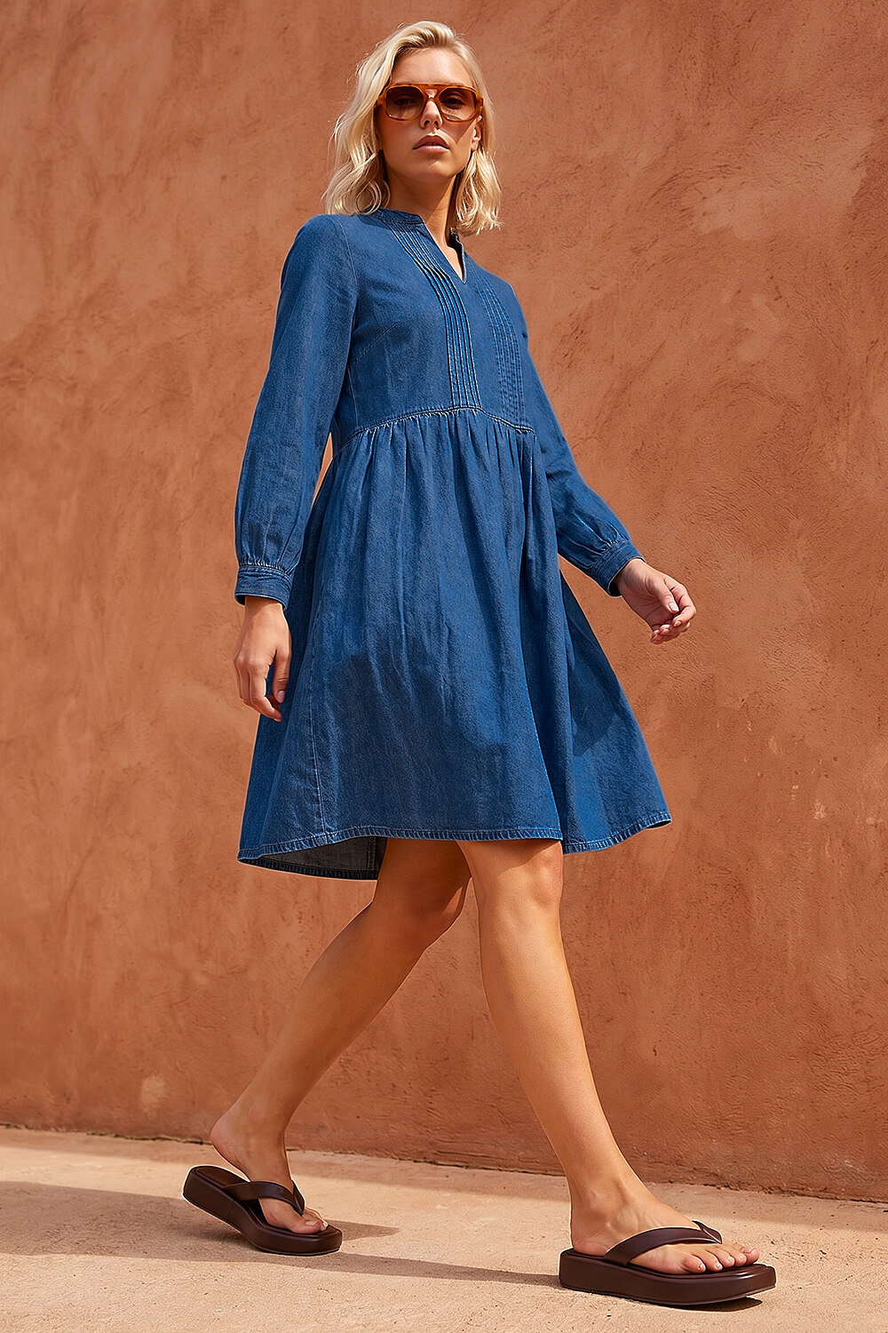 Indigo Petite Denim Tunic Dress, Image 3 of 4