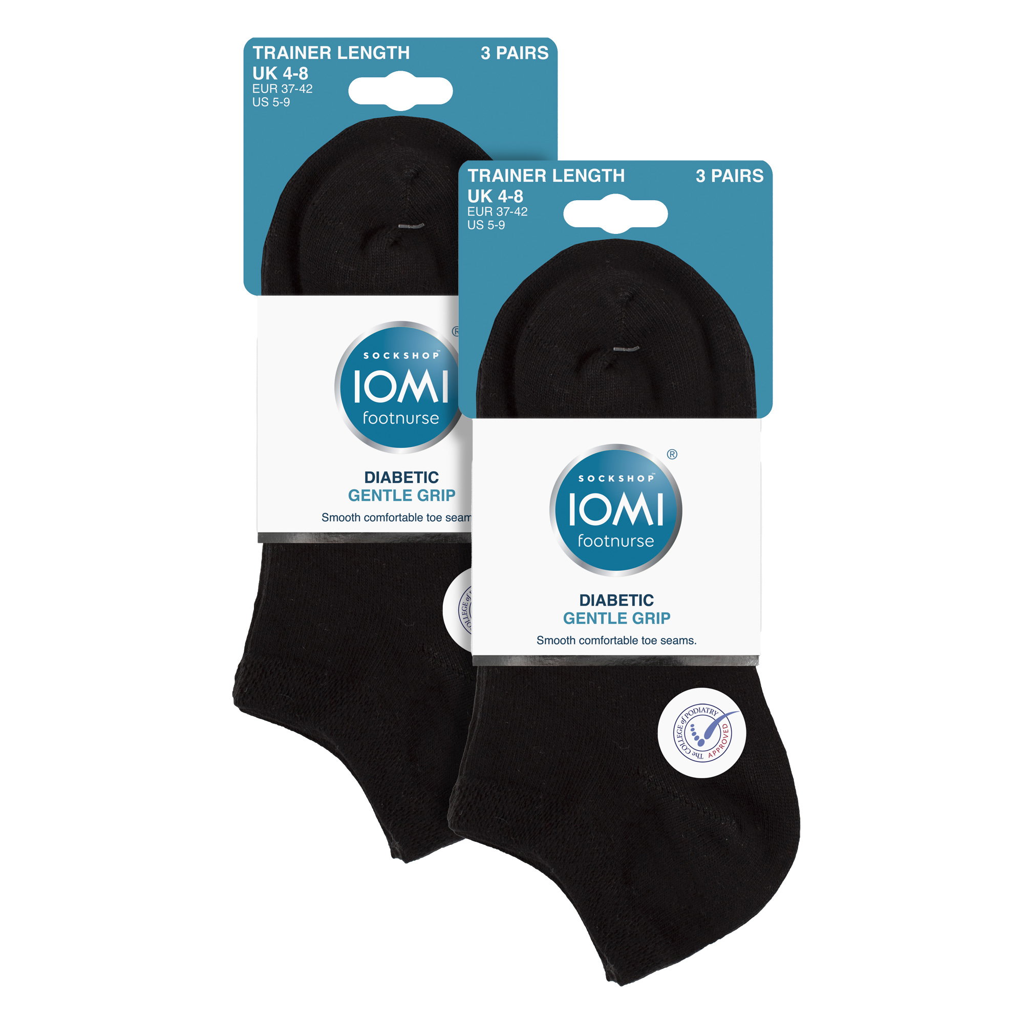 Black 6 Pack Trainer Ankle Socks, Image 3 of 3