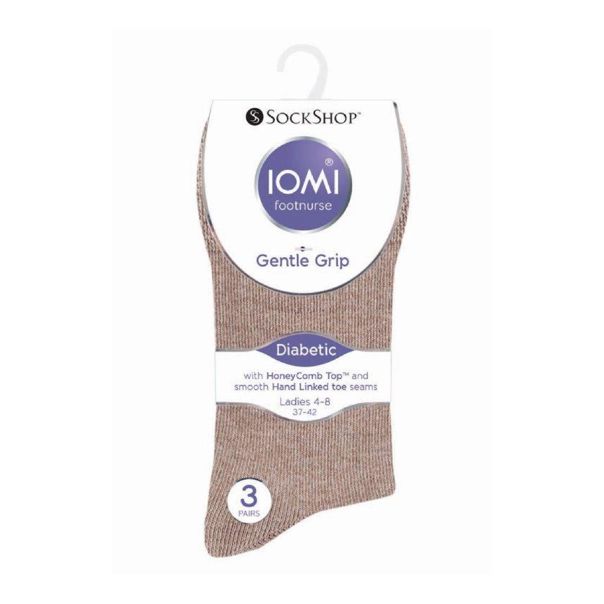Brown 6 Pack Non Elastic Diabetic Socks, Image 5 of 5