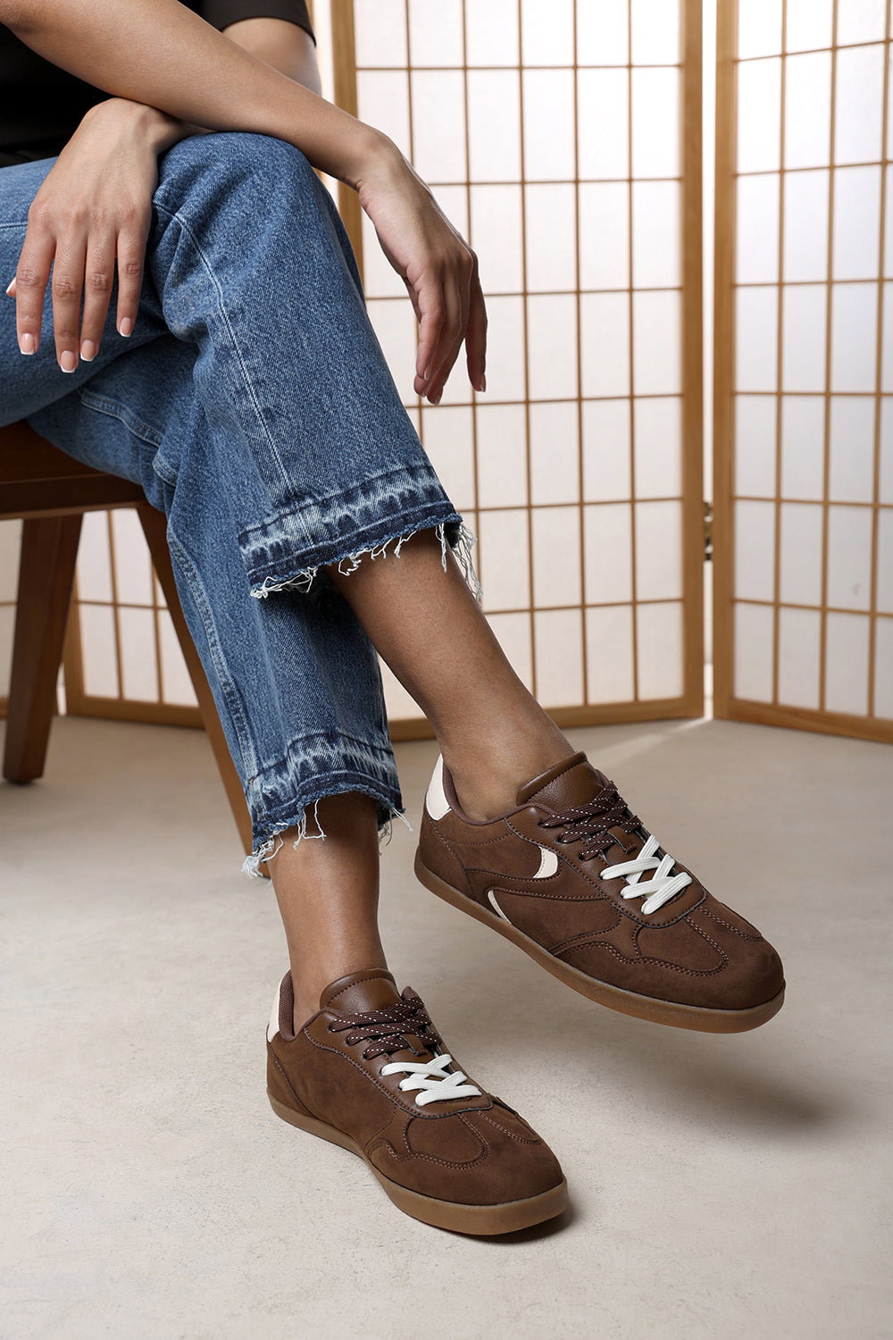 Brown Anaiah Low Profile Side Panel Detailed Trainer, Image 6 of 6