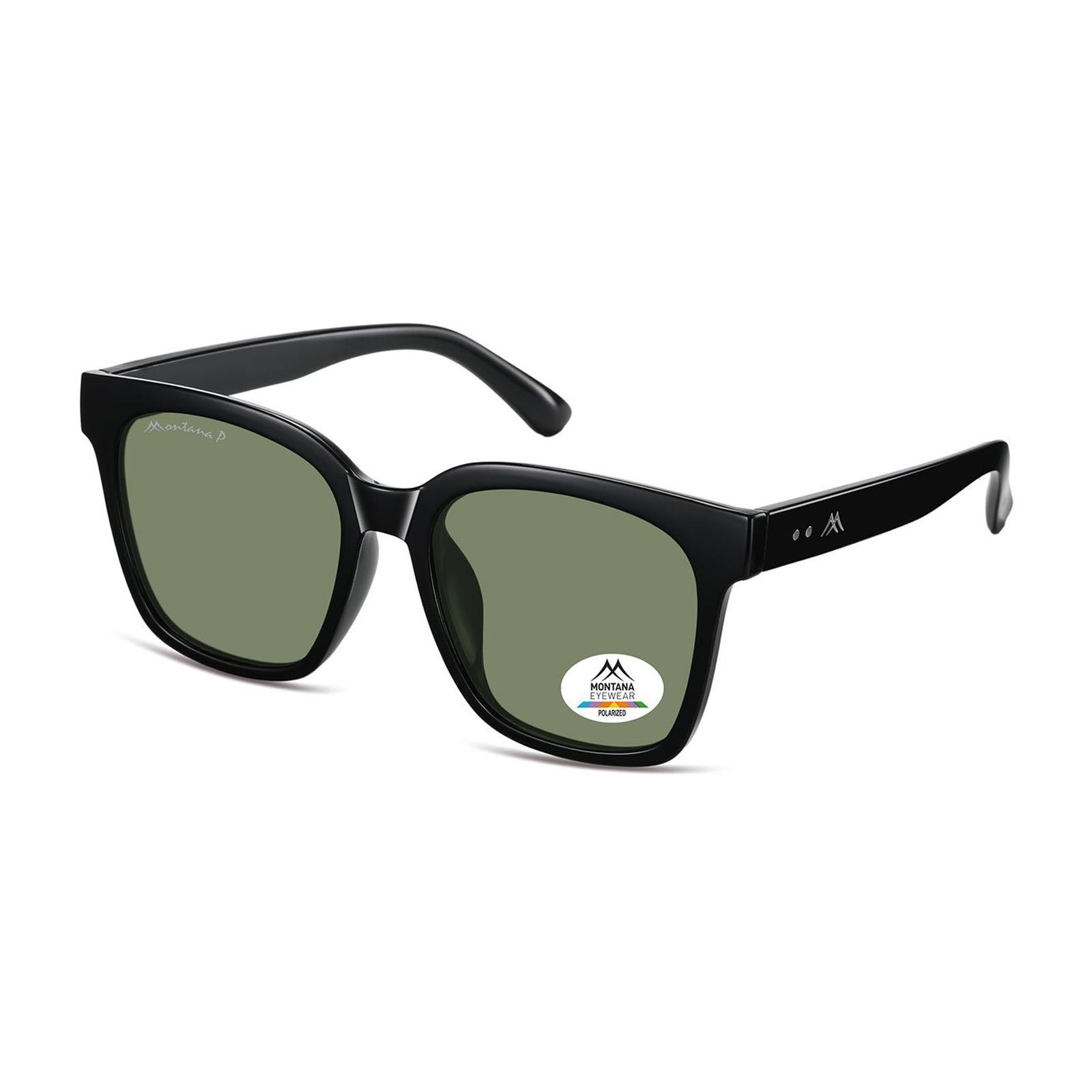 Black Square Shiny Black Green Polarized MP72, Image 2 of 3