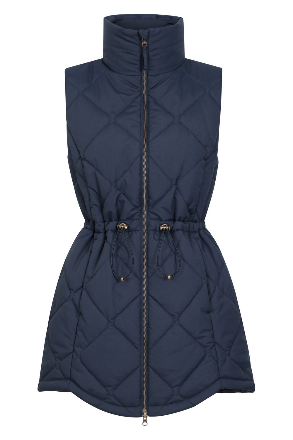 Navy Rye Quilted Long Length Gilet, Image 5 of 5