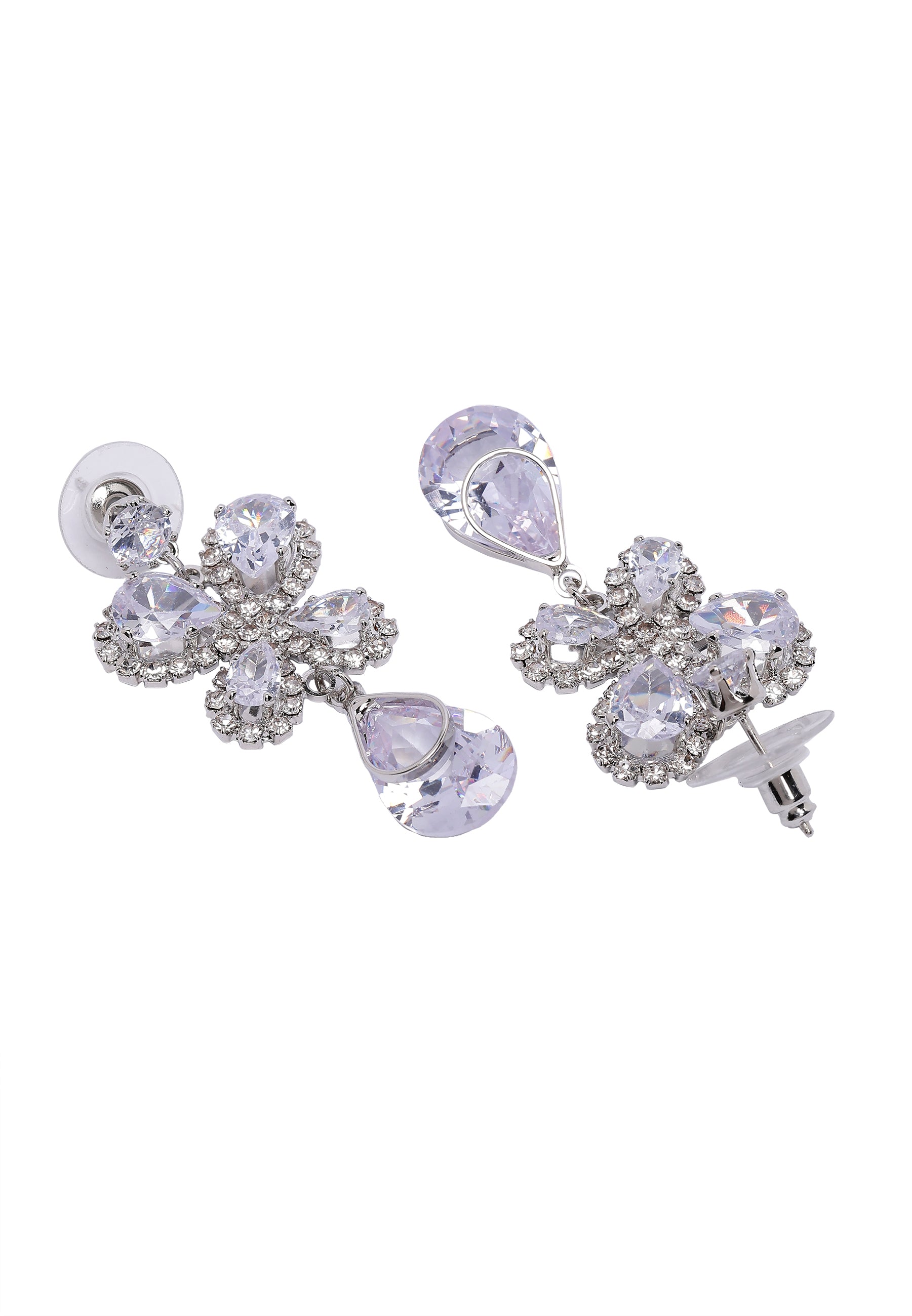 Silver Charming Butterfly Drop Earrings, Image 3 of 5
