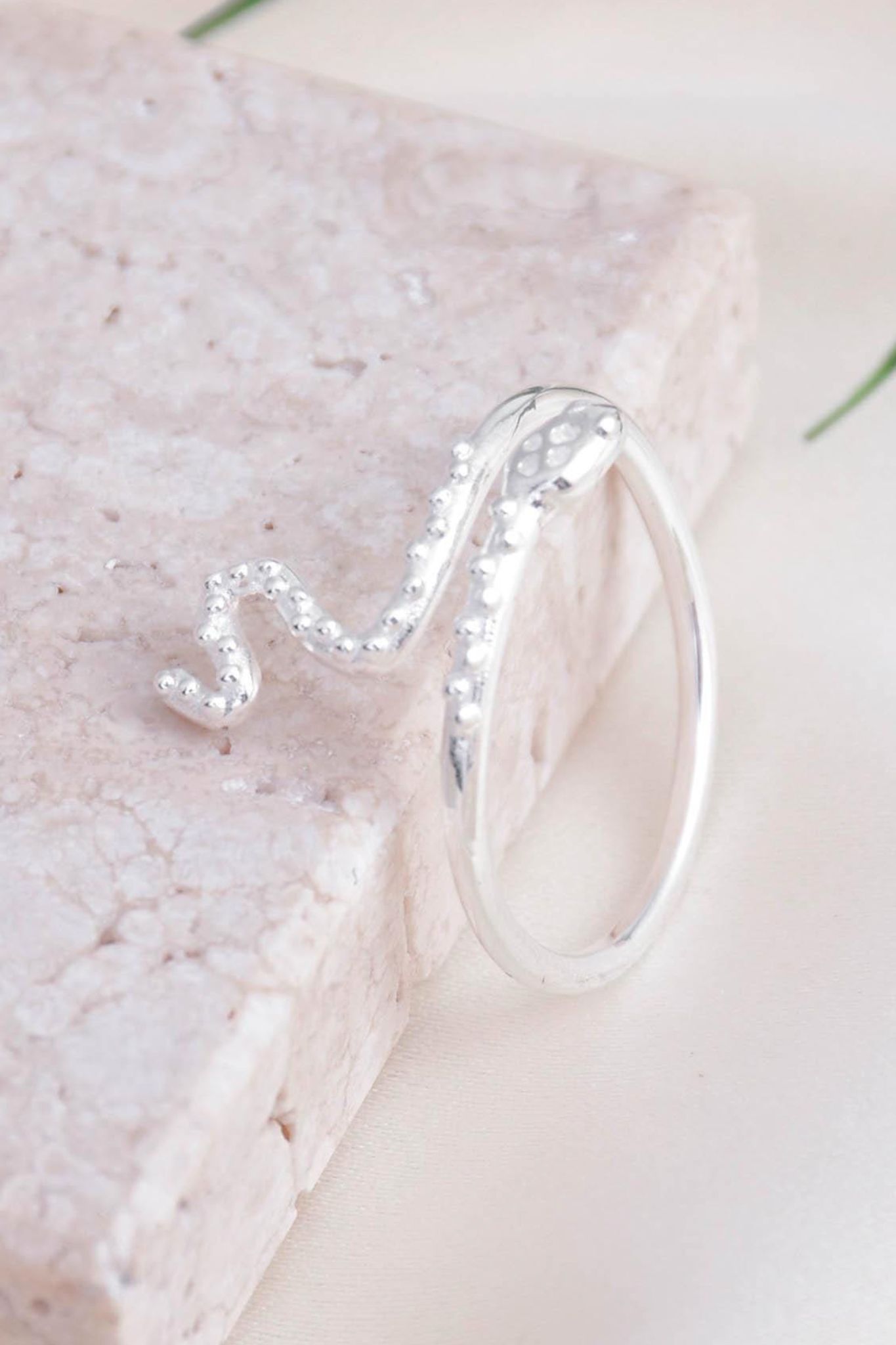 Silver Sterling Silver Snake Adjustable Ring, Image 4 of 5