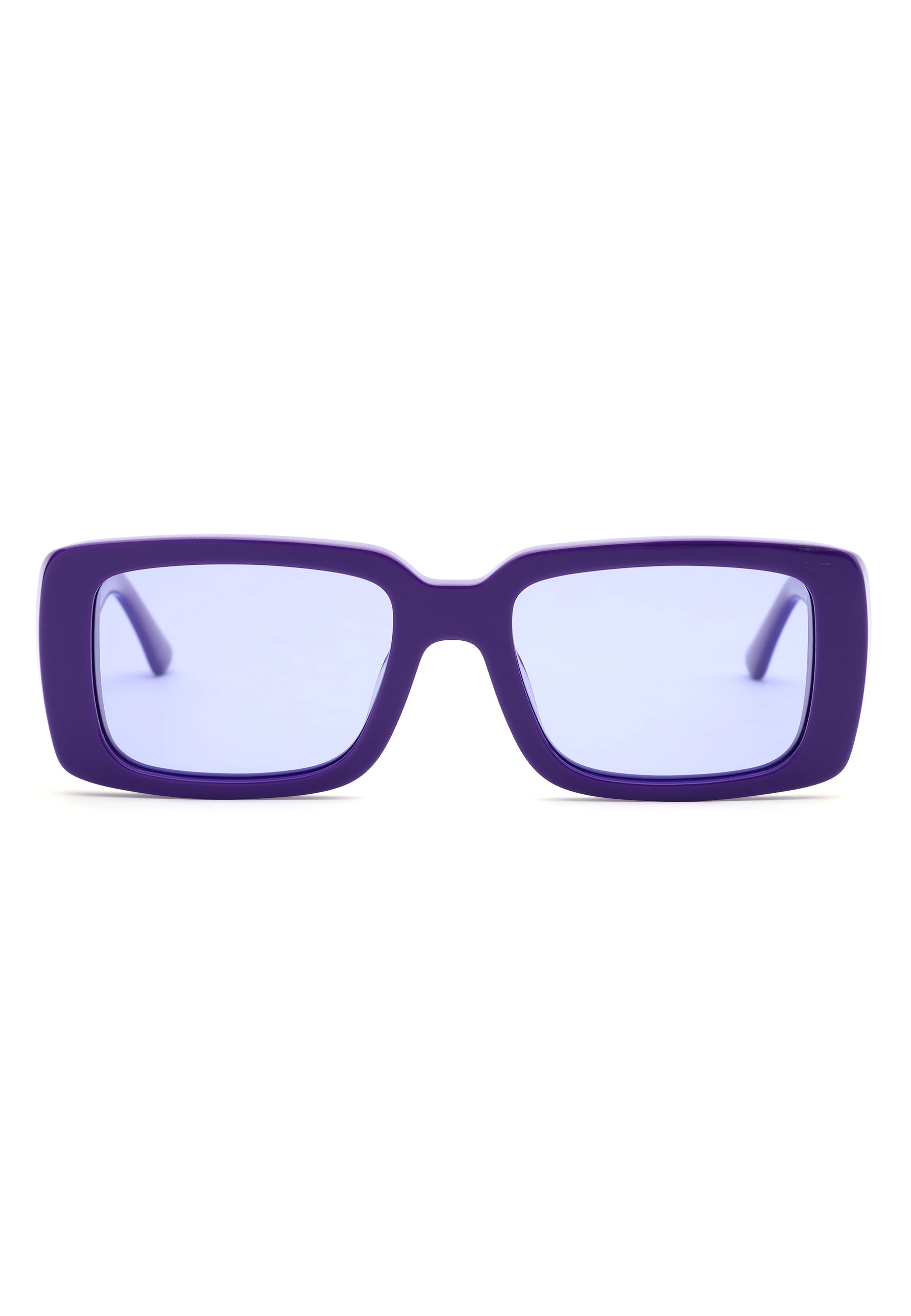 Purple AVANT-GARDE PARIS Purple Retro-Inspired Bold Rectangle Sunglasses, Image 2 of 7