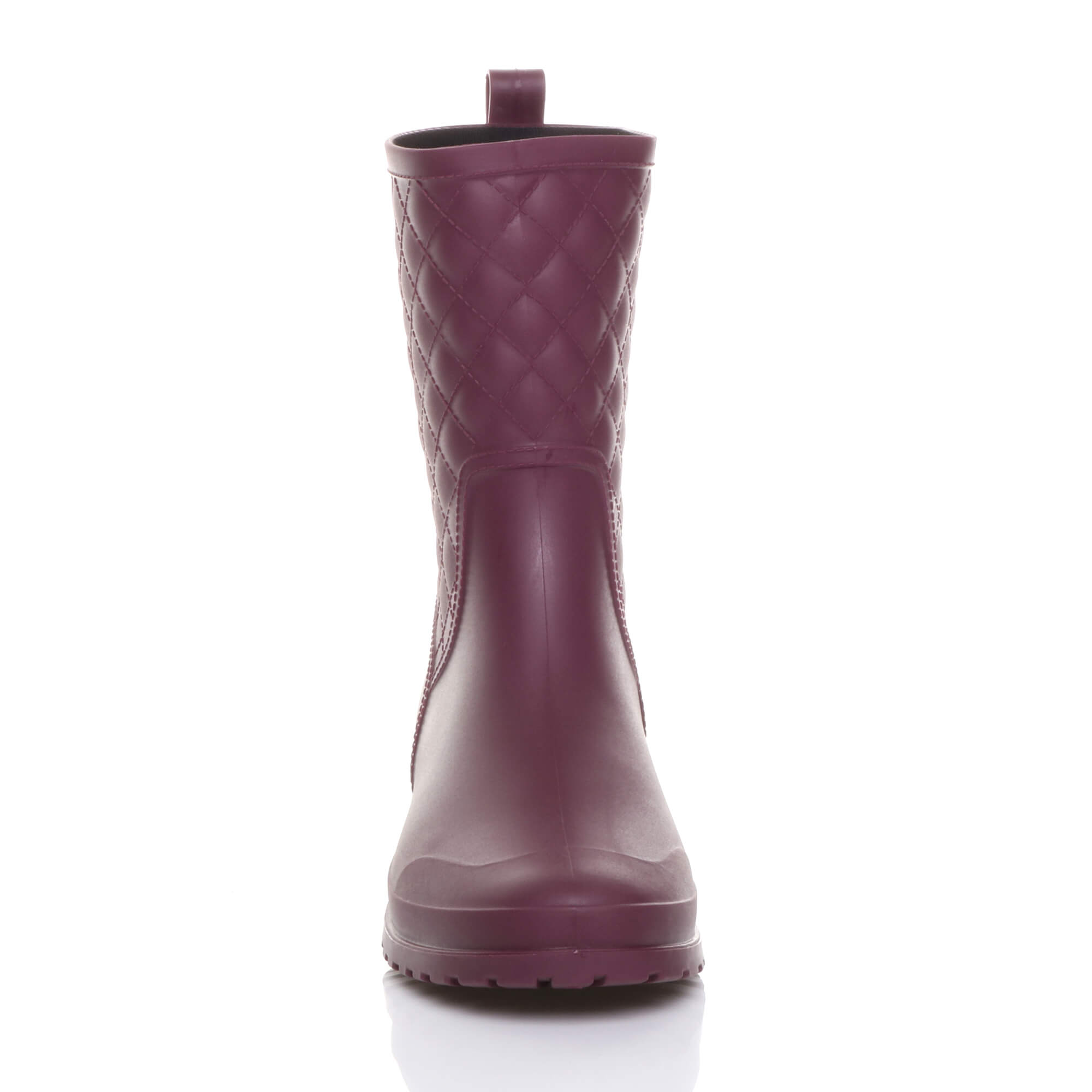 Burgundy AJVANI Burgundy Waterproof Wellingtons Quilted Ankle Boots Wellies, Image 6 of 6