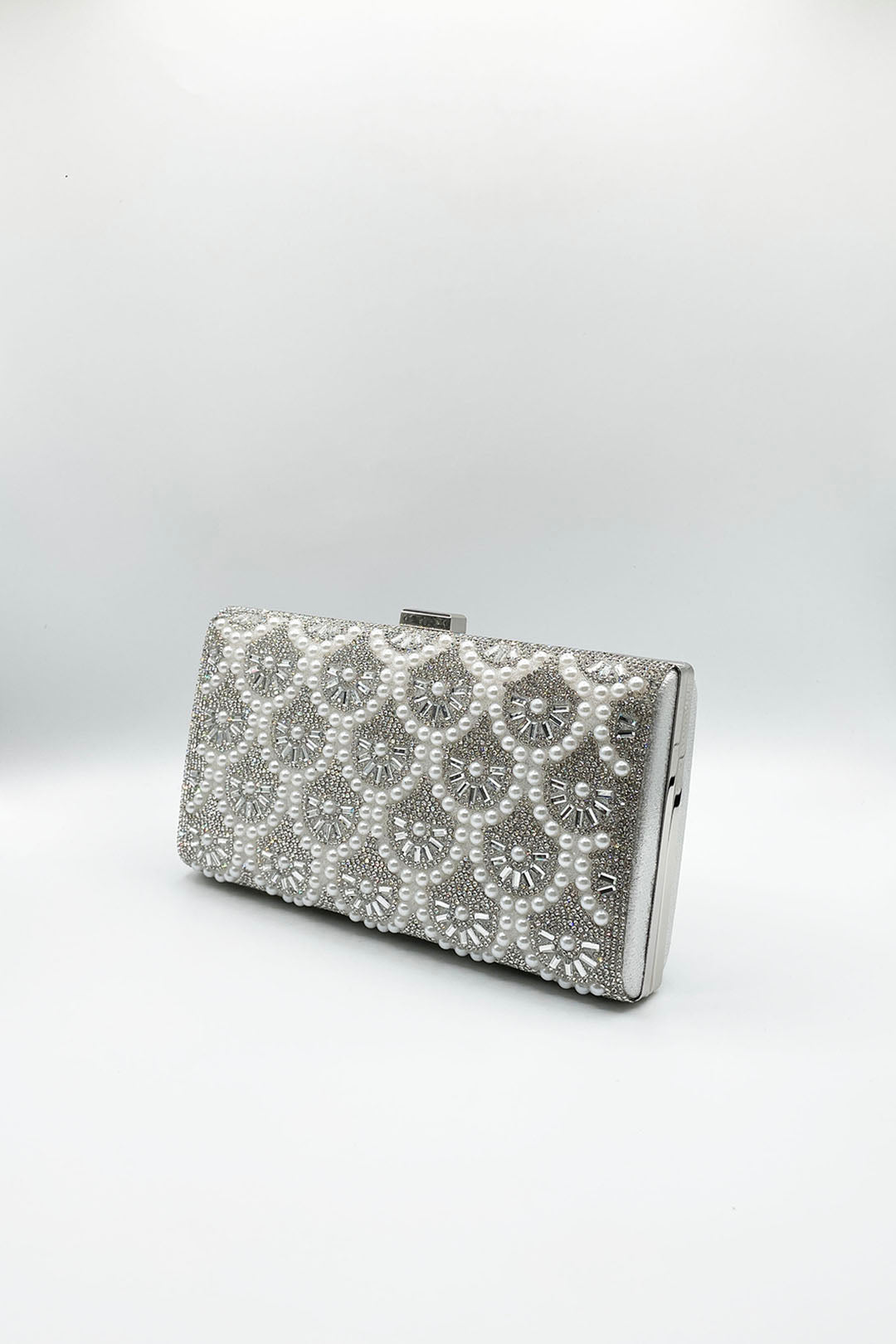 Silver Vintage Rhinestone Glamour Clutch Bag, Image 4 of 5