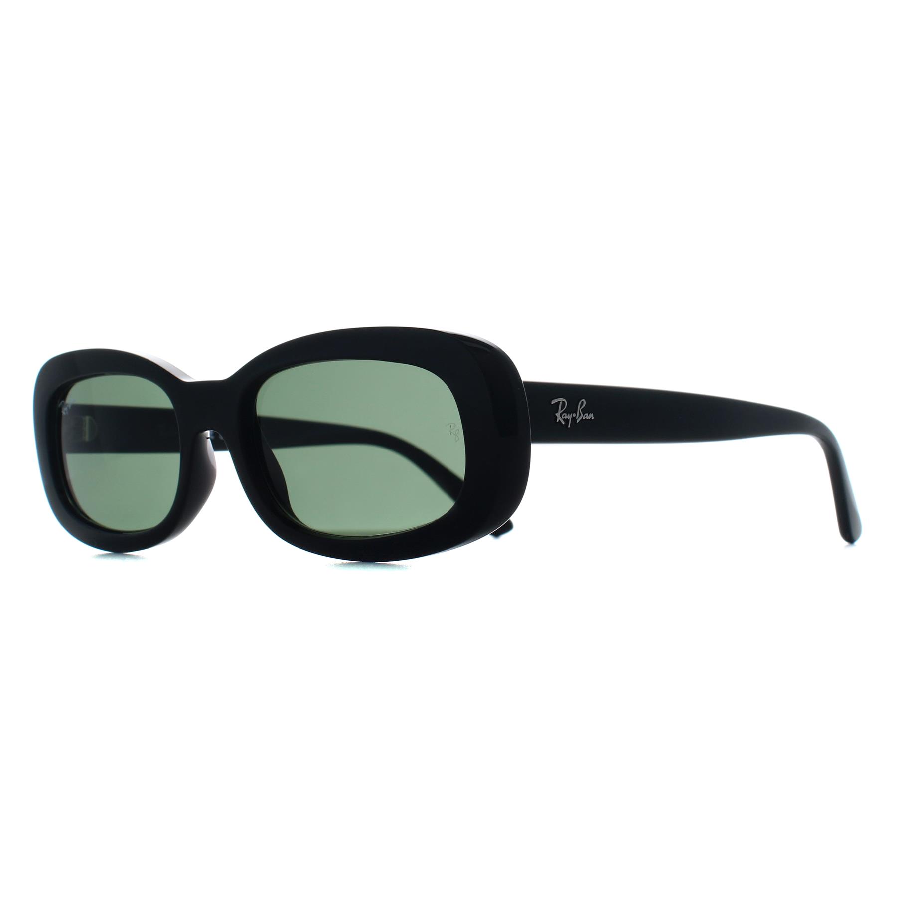 Black Ray-Ban Black Oval Black Green RB2221, Image 2 of 3