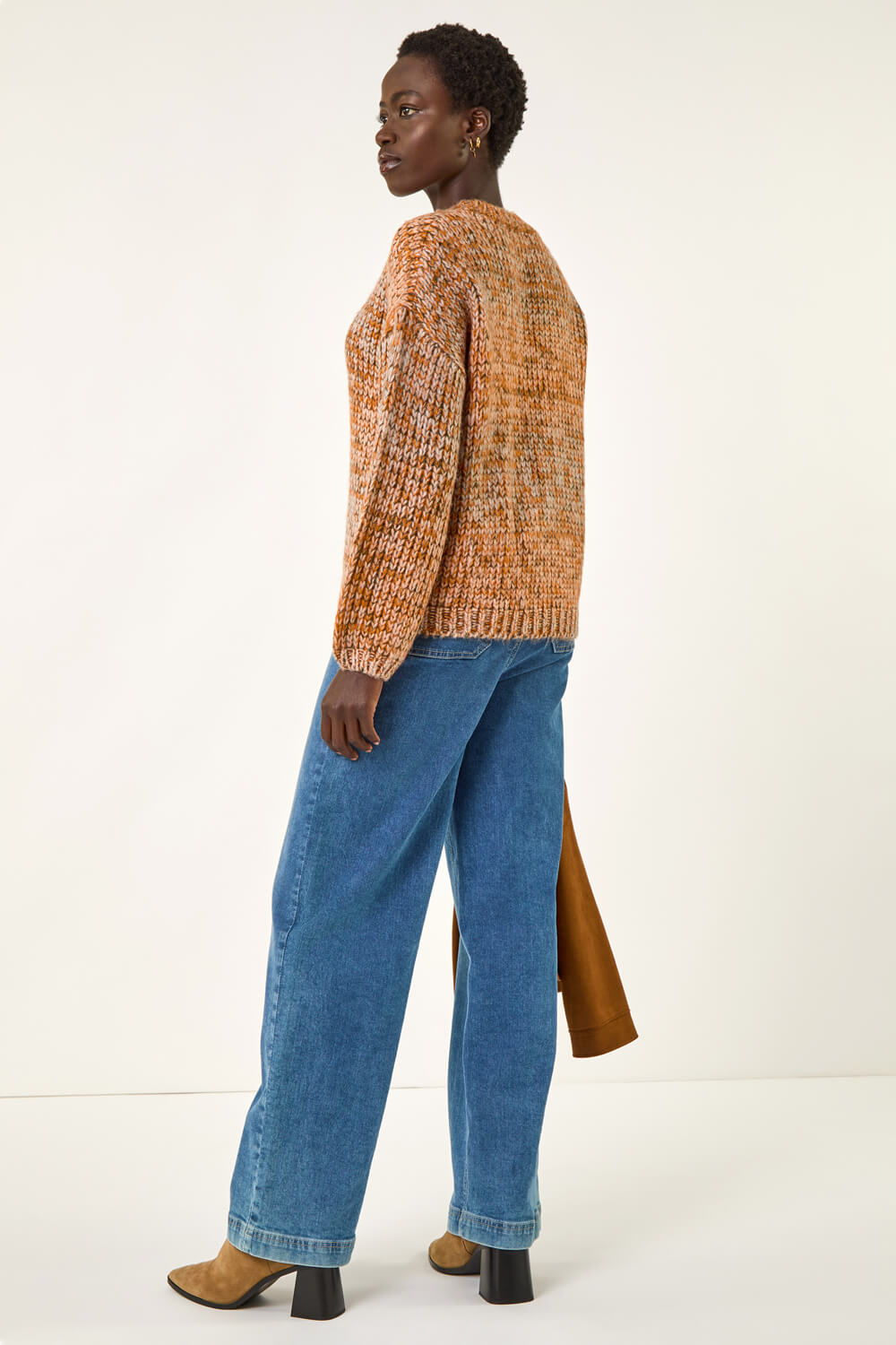 Orange Metallic Ombre Knit Jumper, Image 5 of 7