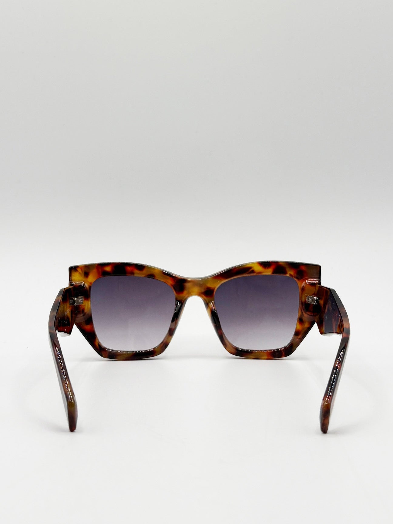 Brown Square Cat-Eye Sunglasses in Tortoiseshell, Image 4 of 4