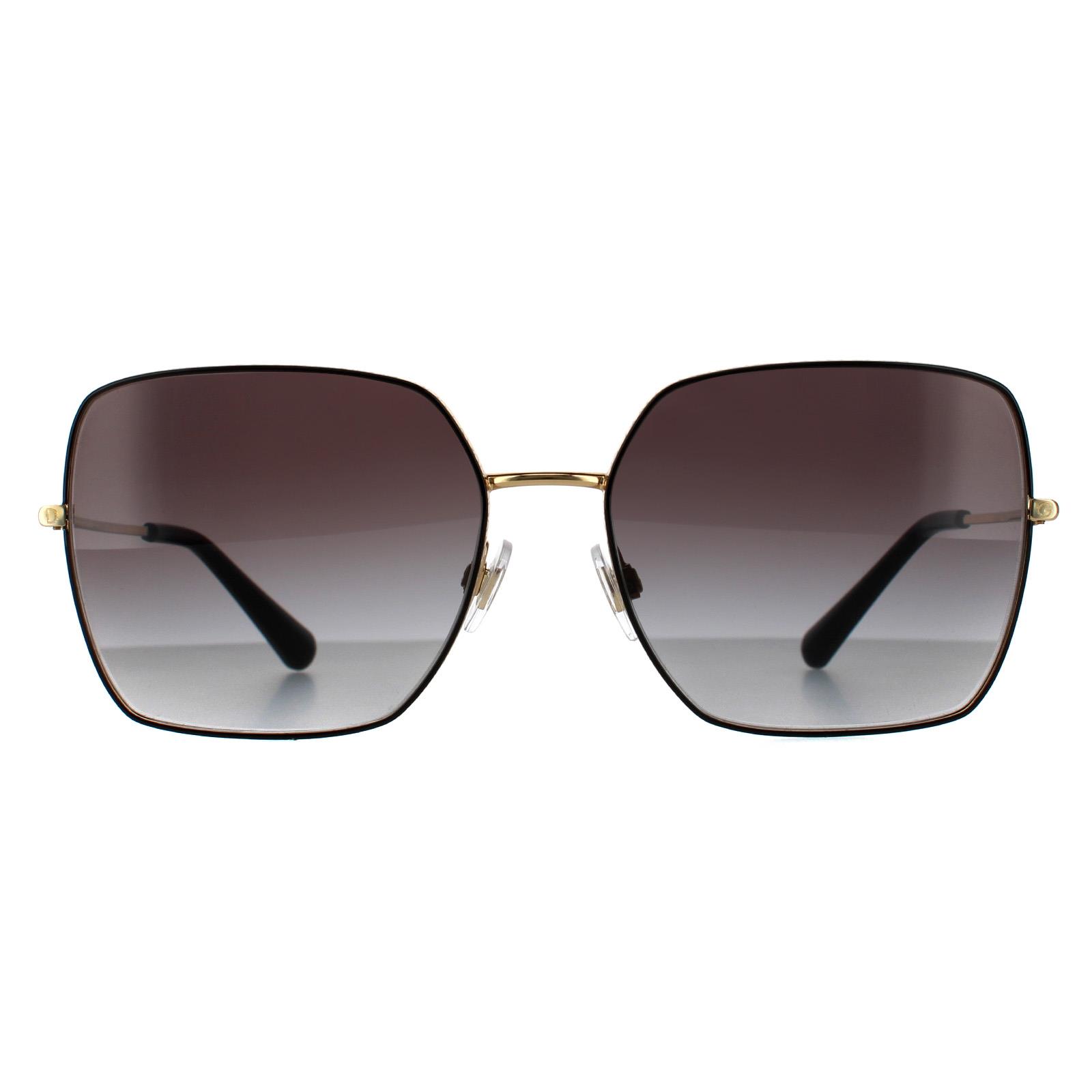 Black Square Black Gold Black Grey Gradient DG2242 Sunglasses, Image 1 of 5