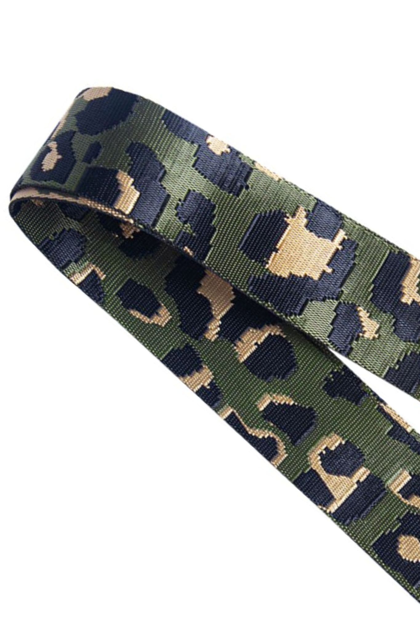 Khaki Leopard Print Wide Bag Strap, Image 2 of 2