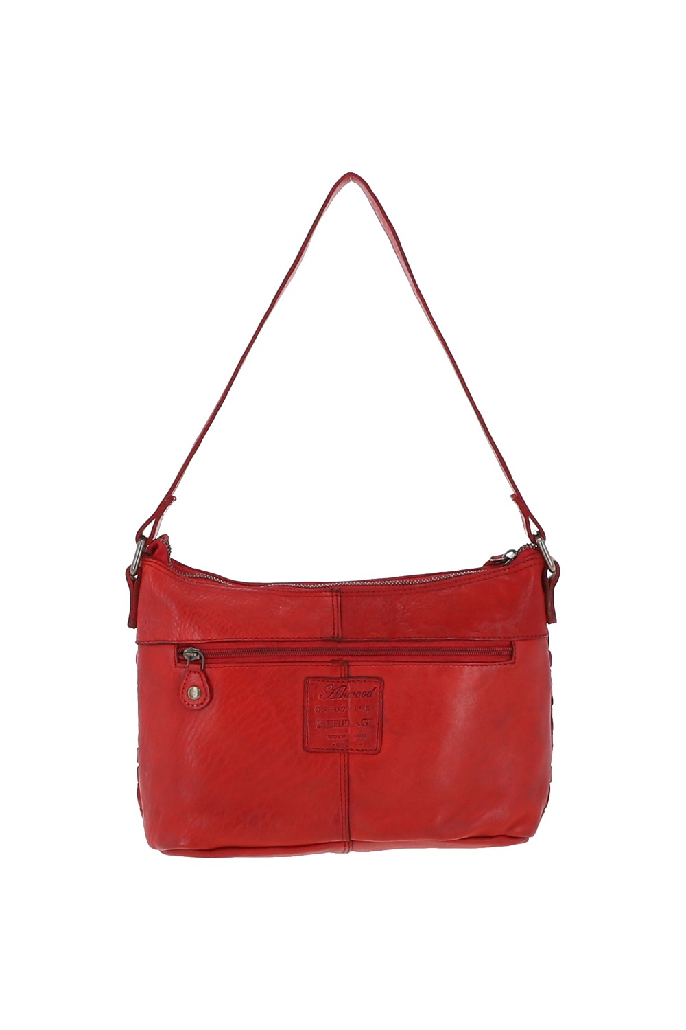 Red Ashwood Leather Red 'Incanto Infinito' Vintage Woven Leather Shoulder Bag, Image 3 of 3