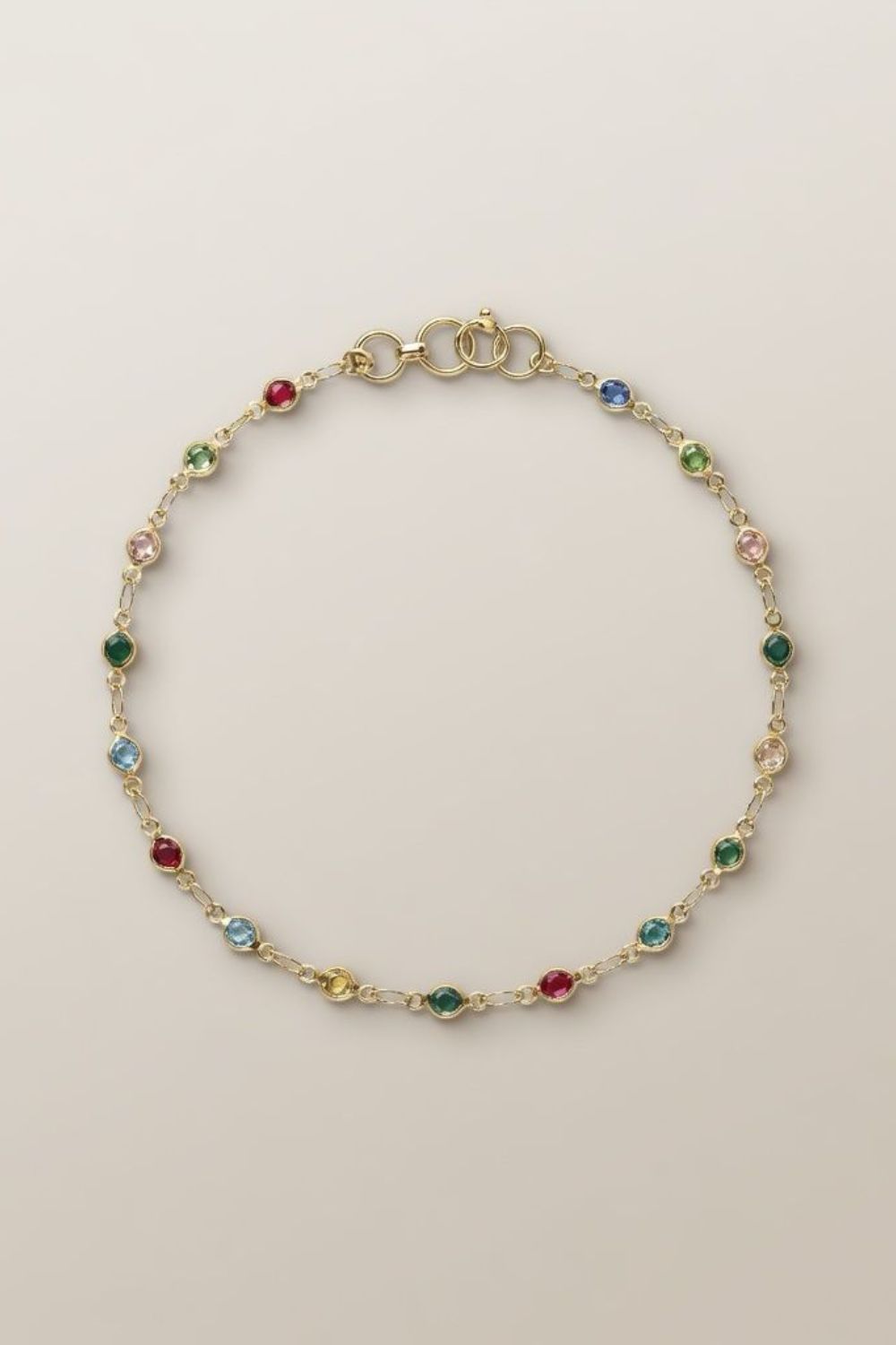 Gold Golden Brass Rounds Multicolour Beads Foot Indian Payal Anklet, Image 1 of 2