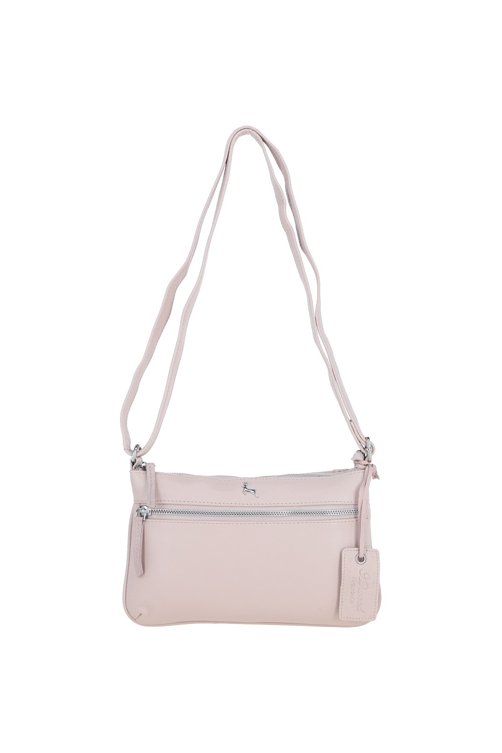 Light Pink 'Swansea' Real Leather Crossbody Bag, Image 2 of 5