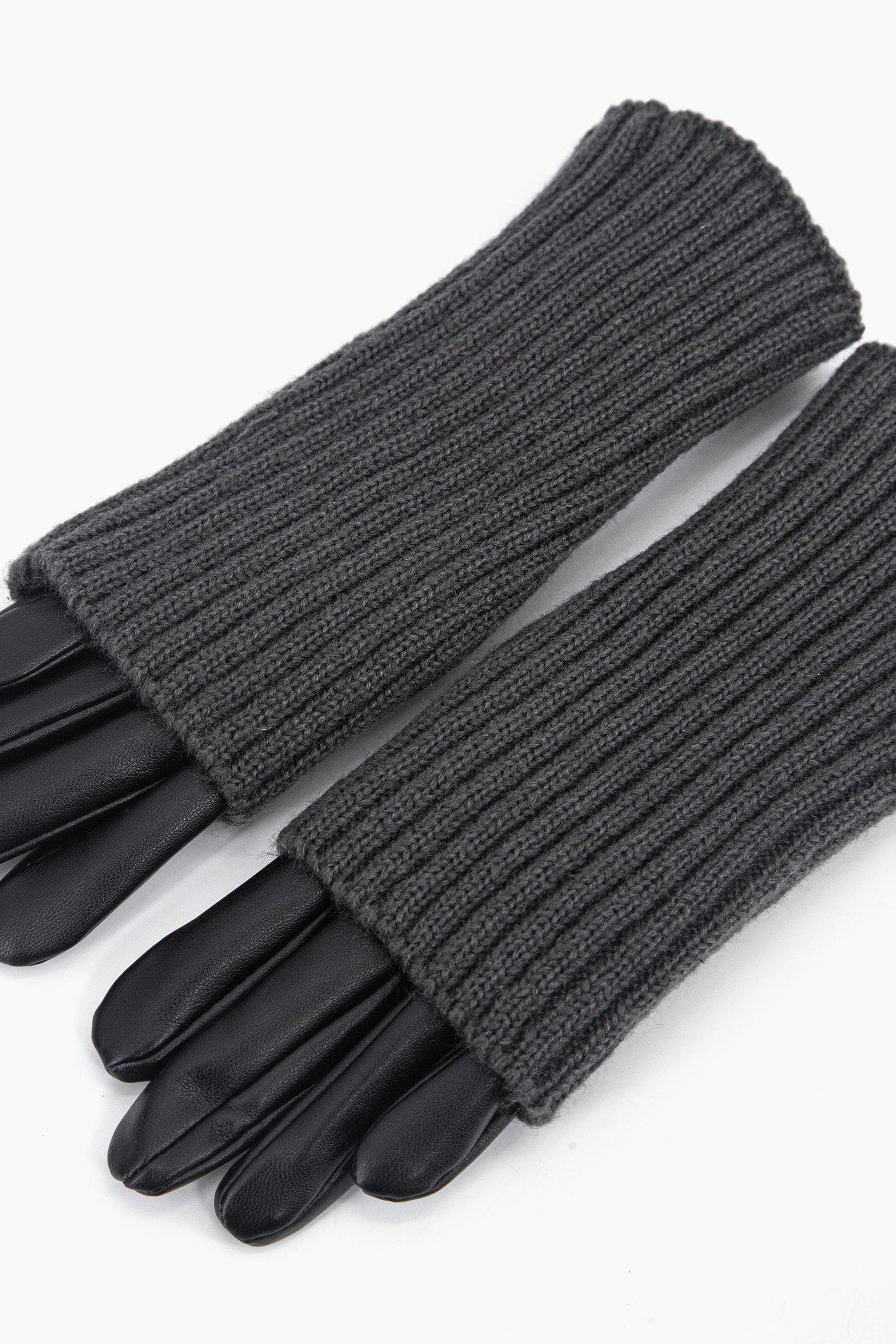 Black Folding Cuff Winter Gloves, Image 4 of 4