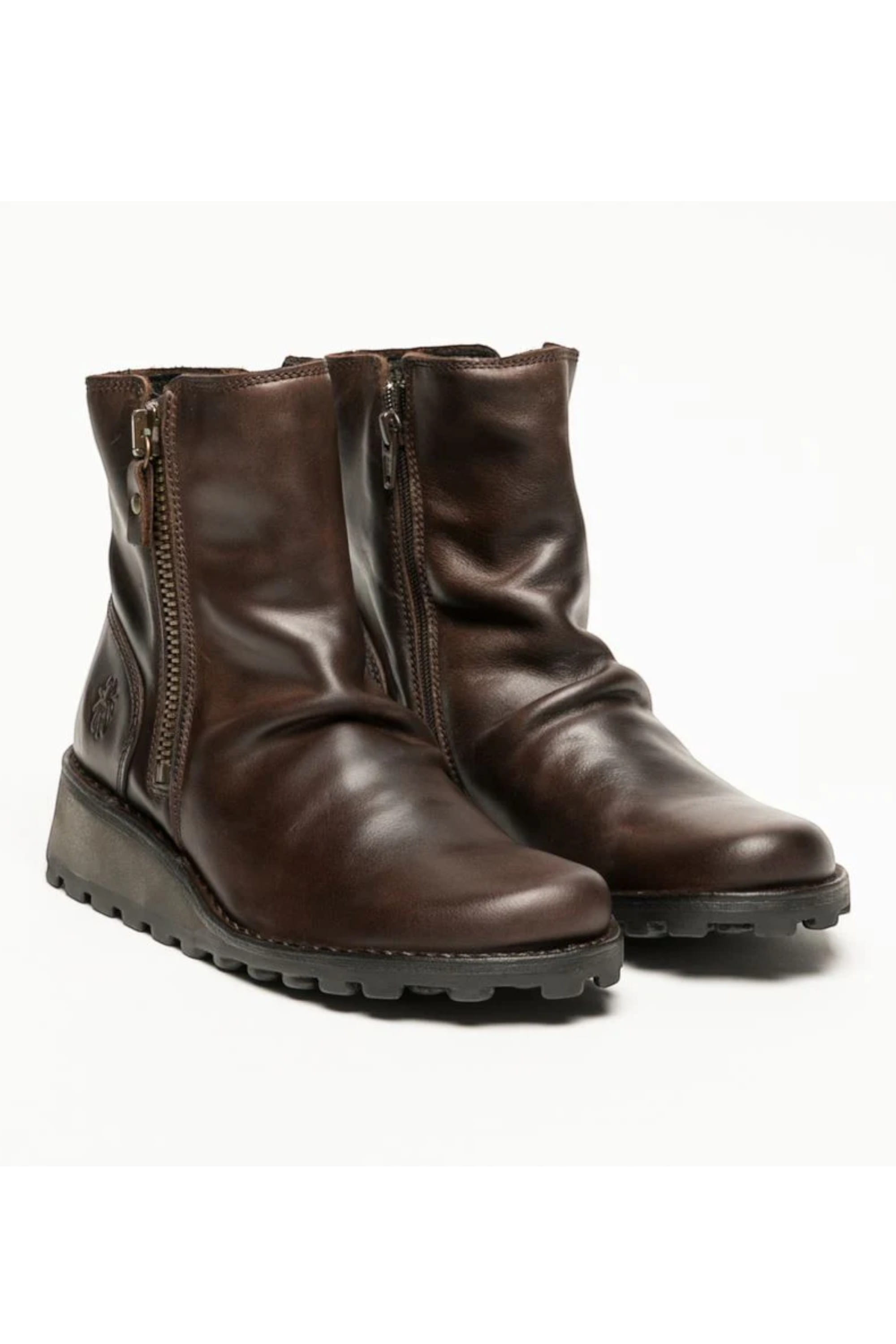 Brown Womens Leather Heel Ankle Boots - Mon944, Image 2 of 8