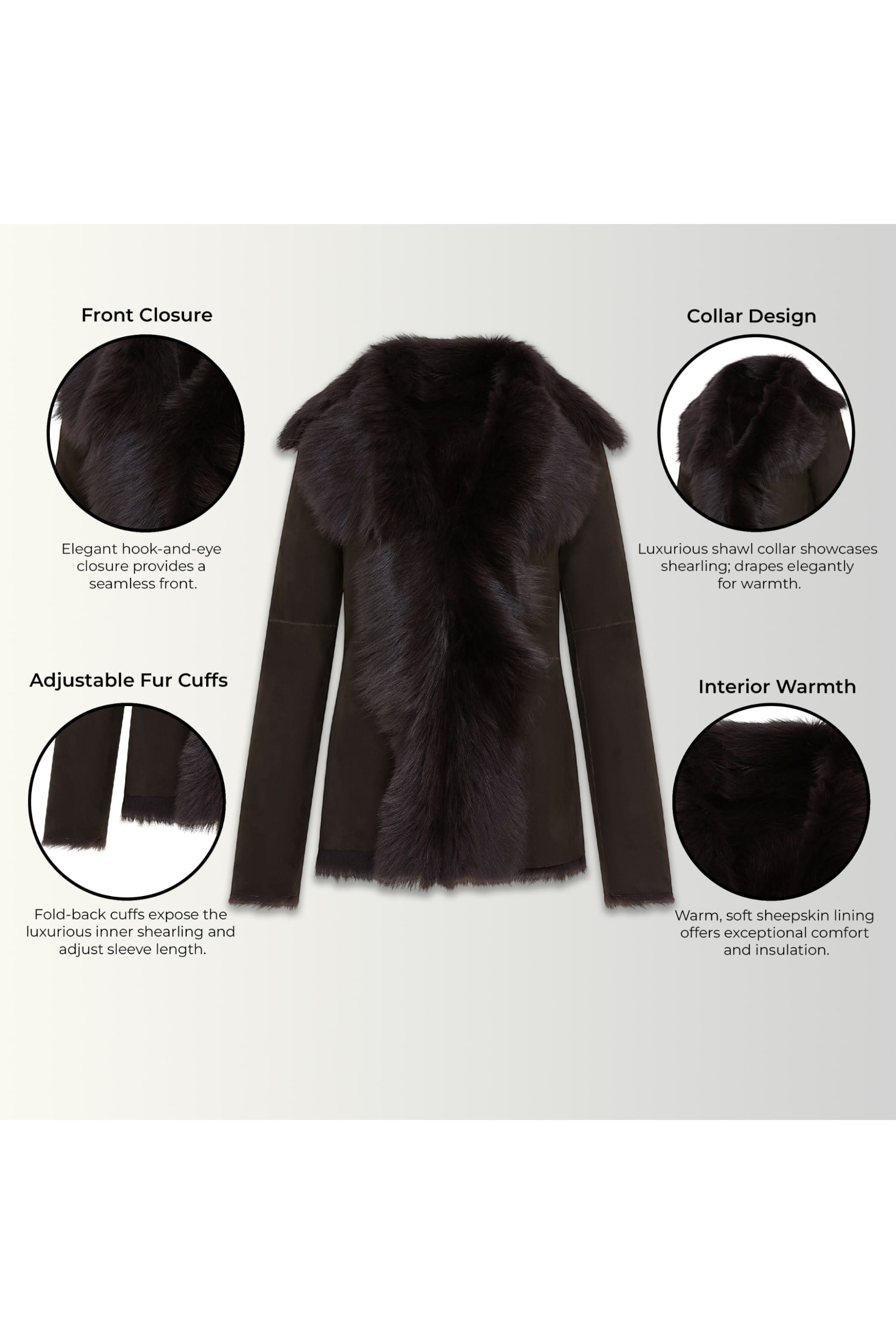 Brown Sheep Toscana Shearling Leather Jacket, Image 3 of 6