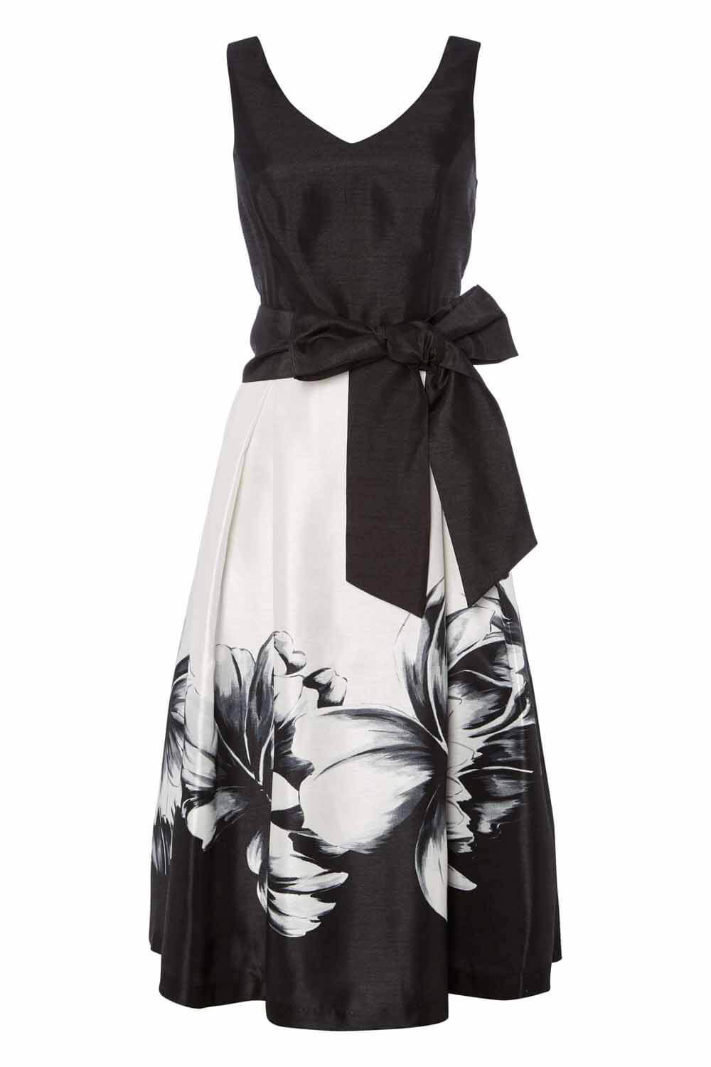 Ivory Floral Print Fit and Flare Dress, Image 5 of 4