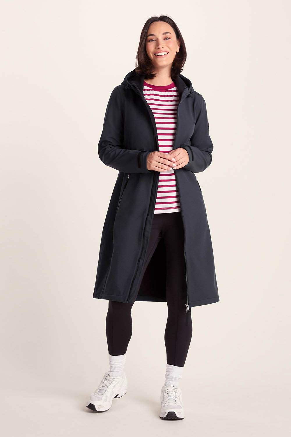 Indigo Enya Longline Waterproof Softshell Jacket, Image 4 of 6