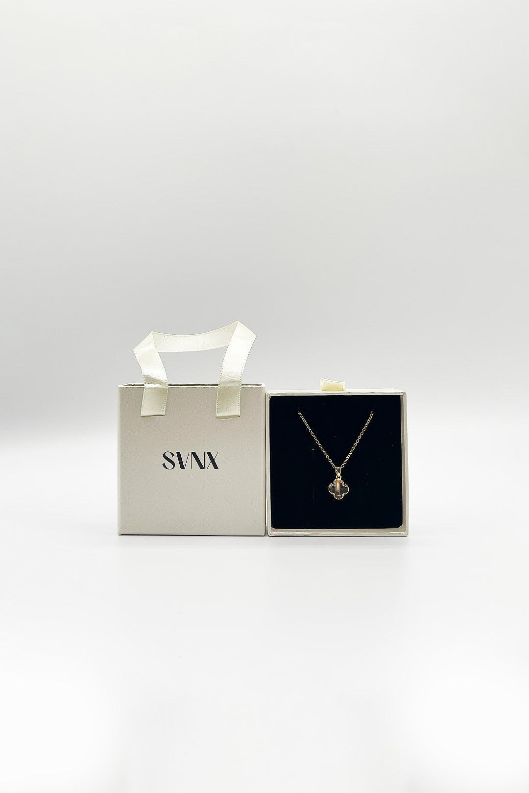 Gold Blush Clover Crystal Pendant Necklace - Gift Boxed, Image 3 of 5