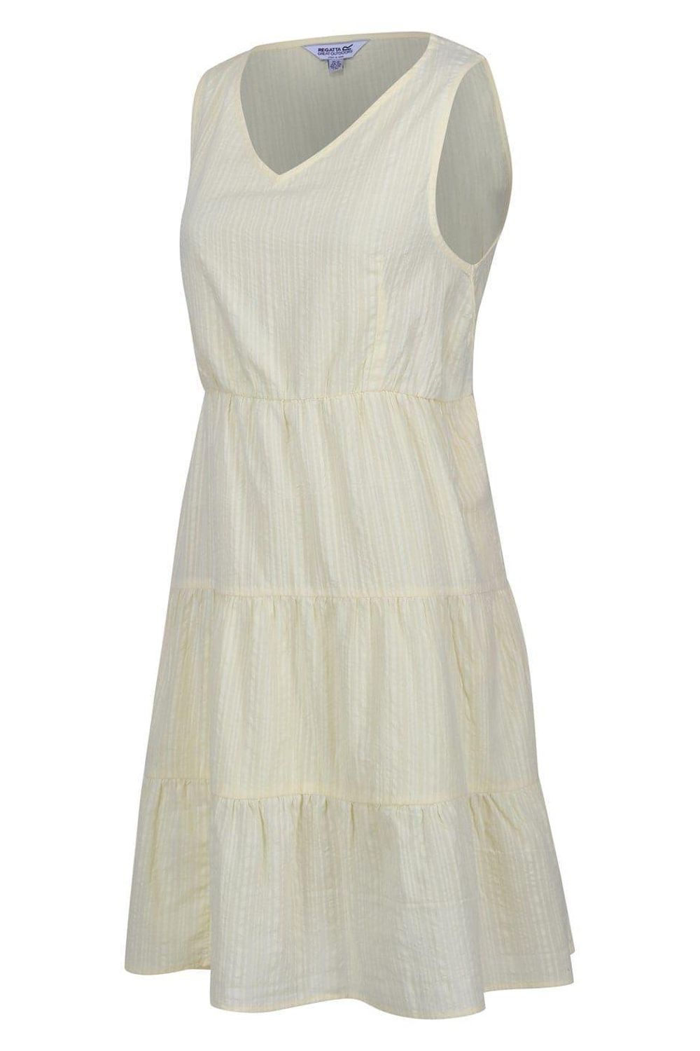 Yellow Zariah Vertical Stripe Midi Dress, Image 4 of 4