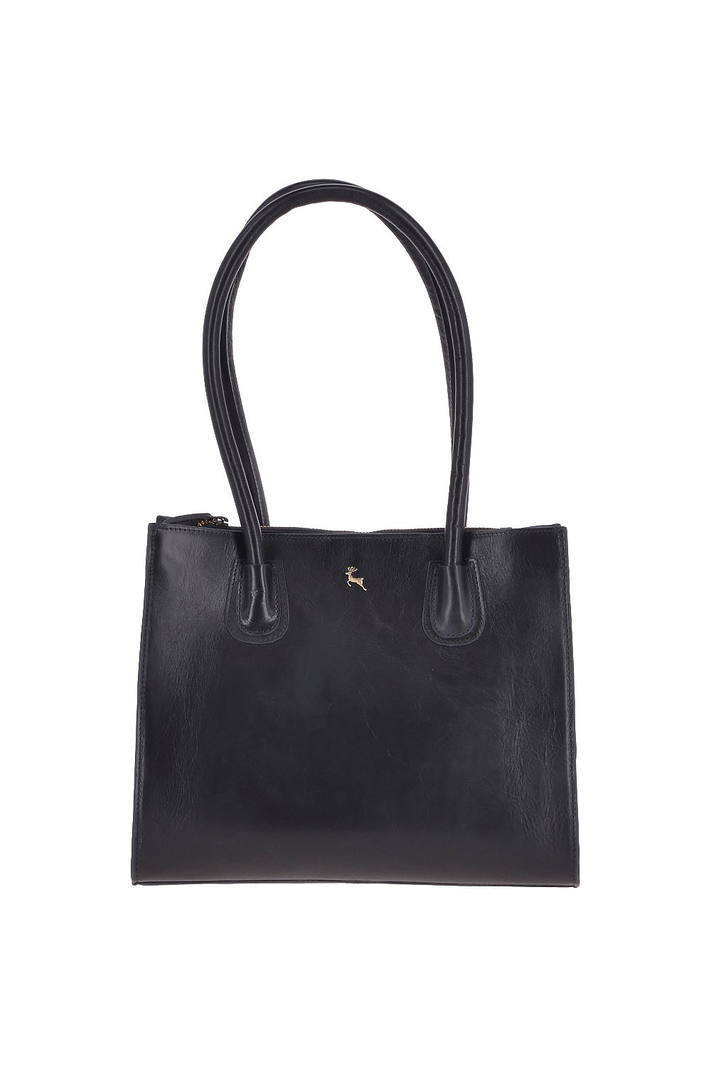 Navy Vegetable Tanned Real Leather Two Section With Mid Purse Bag, Image 1 of 3